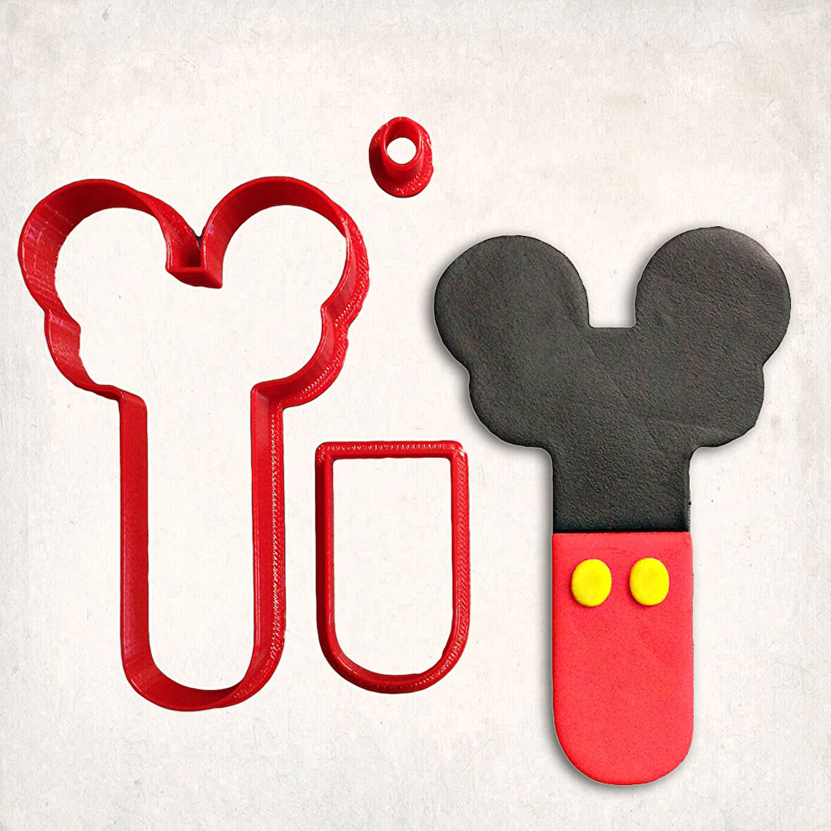 Miki Fare T Harfi Detaylı Kurabiye Kalıp Seti 3 Parça