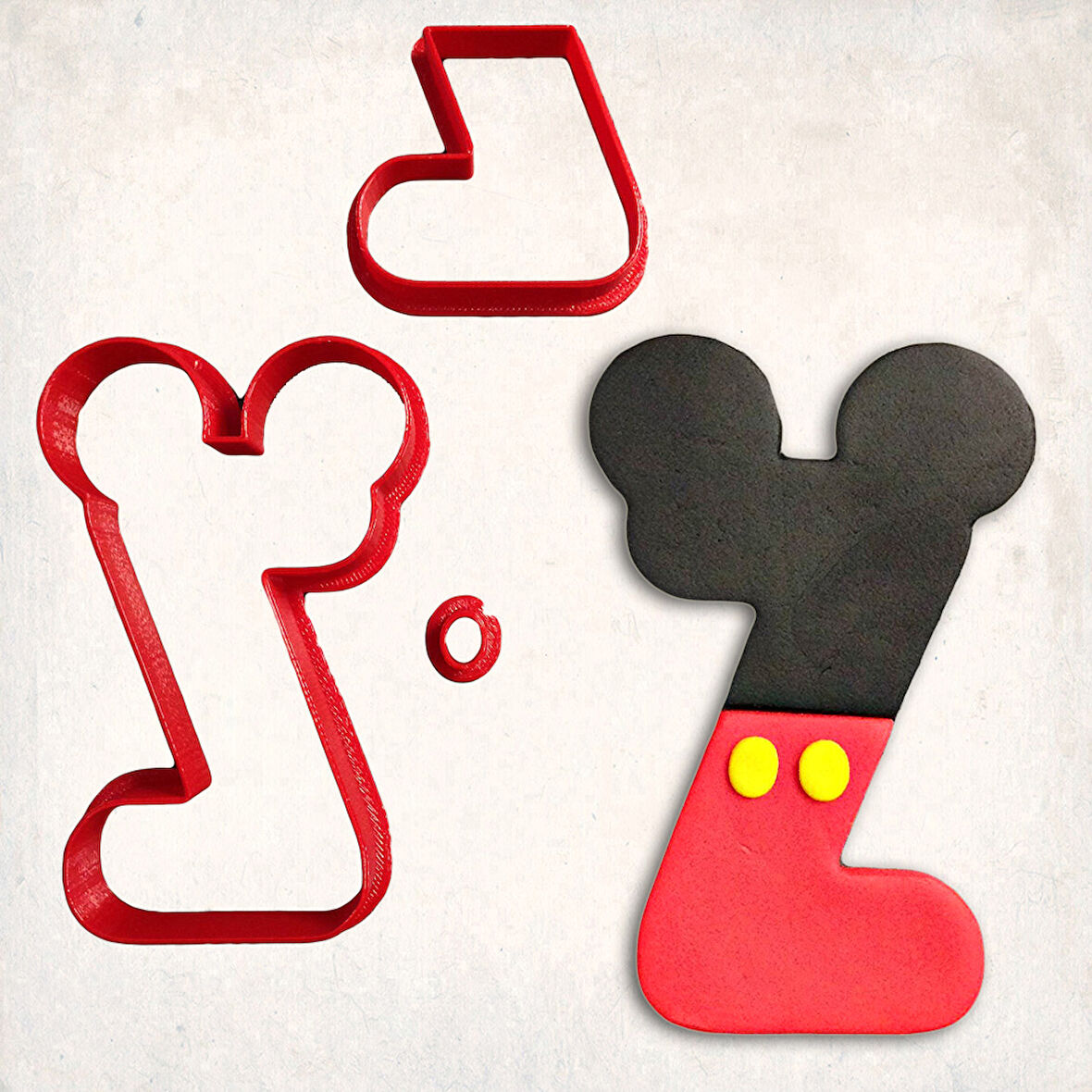 Miki Fare Z Harfi Detaylı Kurabiye Kalıp Seti 3 Parça