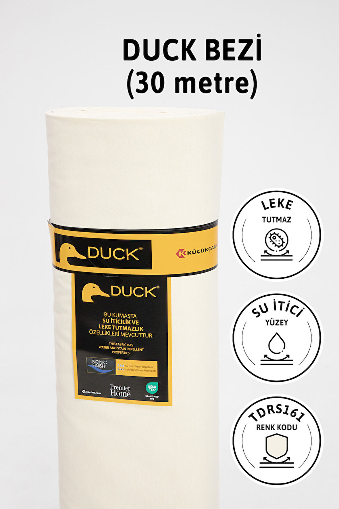 Premier Metrelik Duck Keten Kumaş Su İtici Bez 30 Metre TDRS161 - Krem