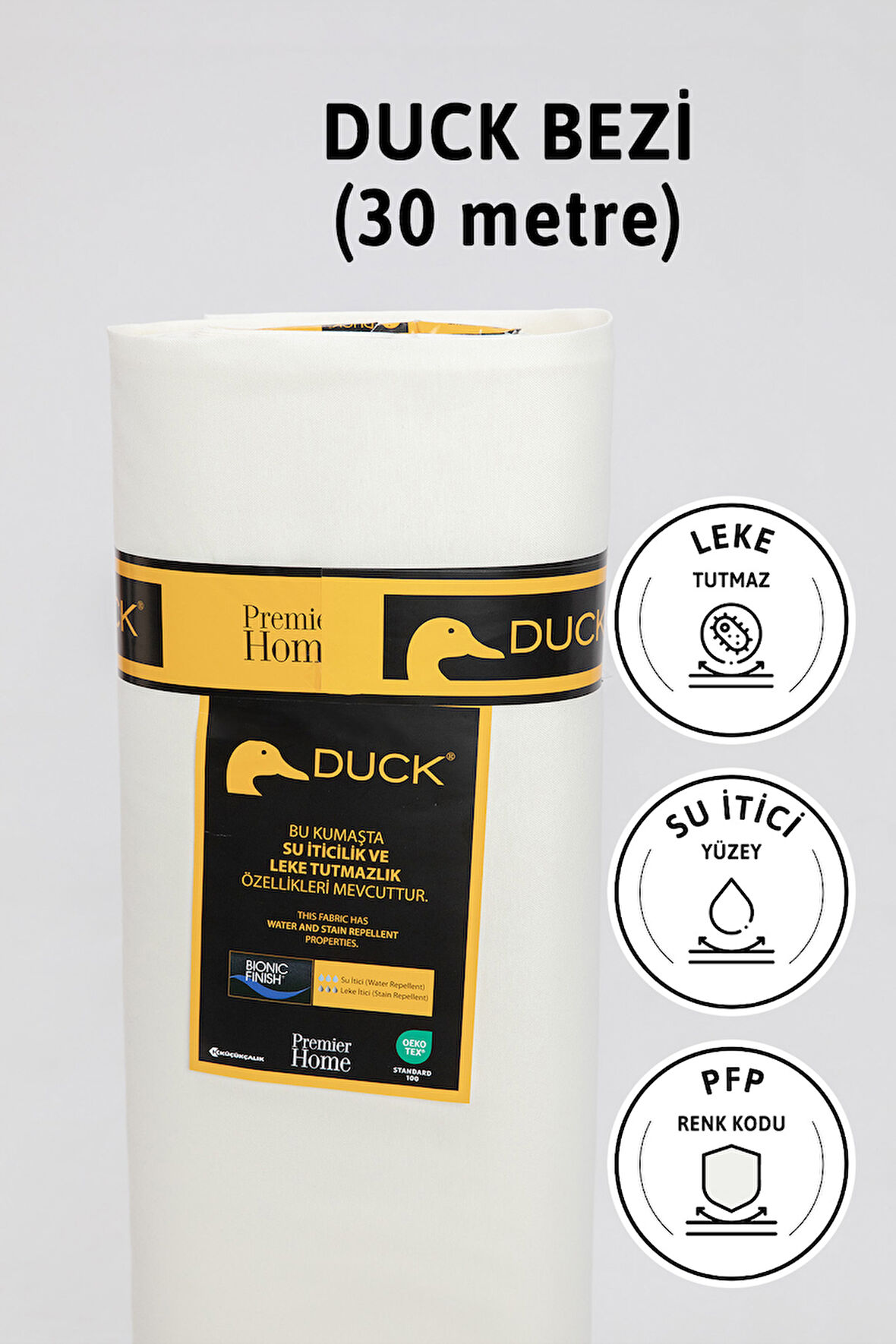 Premier Metrelik Duck Keten Kumaş Su İtici Bez 30 Metre PFP - Ekru
