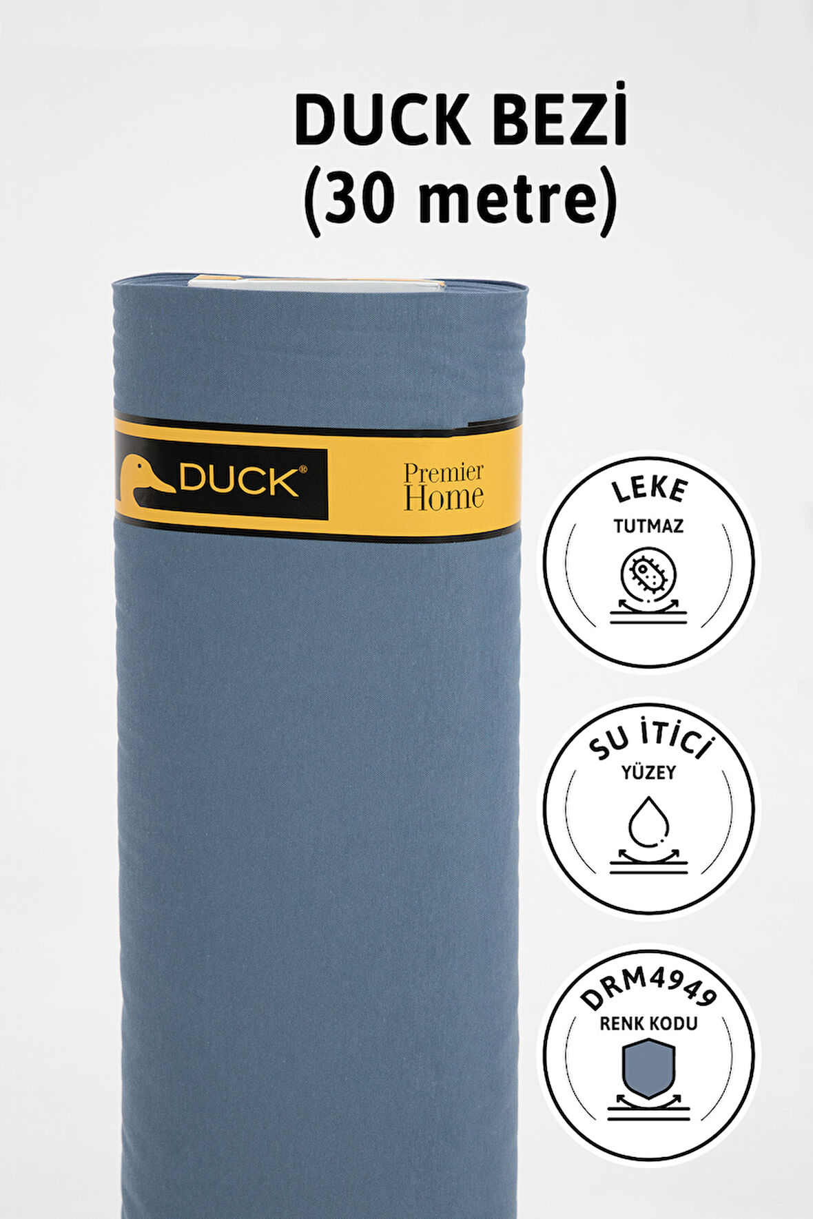 Premier Metrelik Duck Keten Kumaş Su İtici Bez 30 Metre DRM4949 - İndigo
