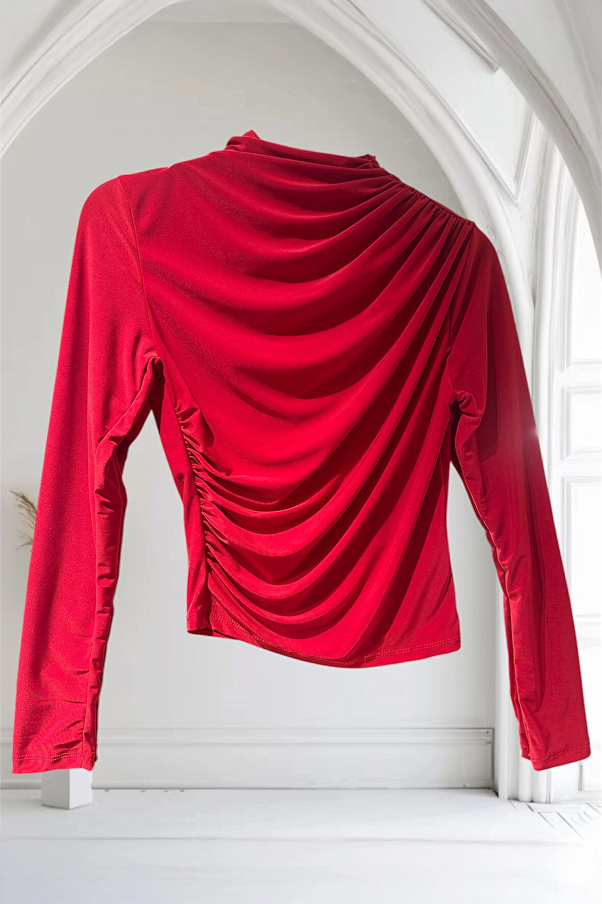 BD008 OMZU VE BELİ BÜZGÜ DETAYLI LİKRALI BADİ