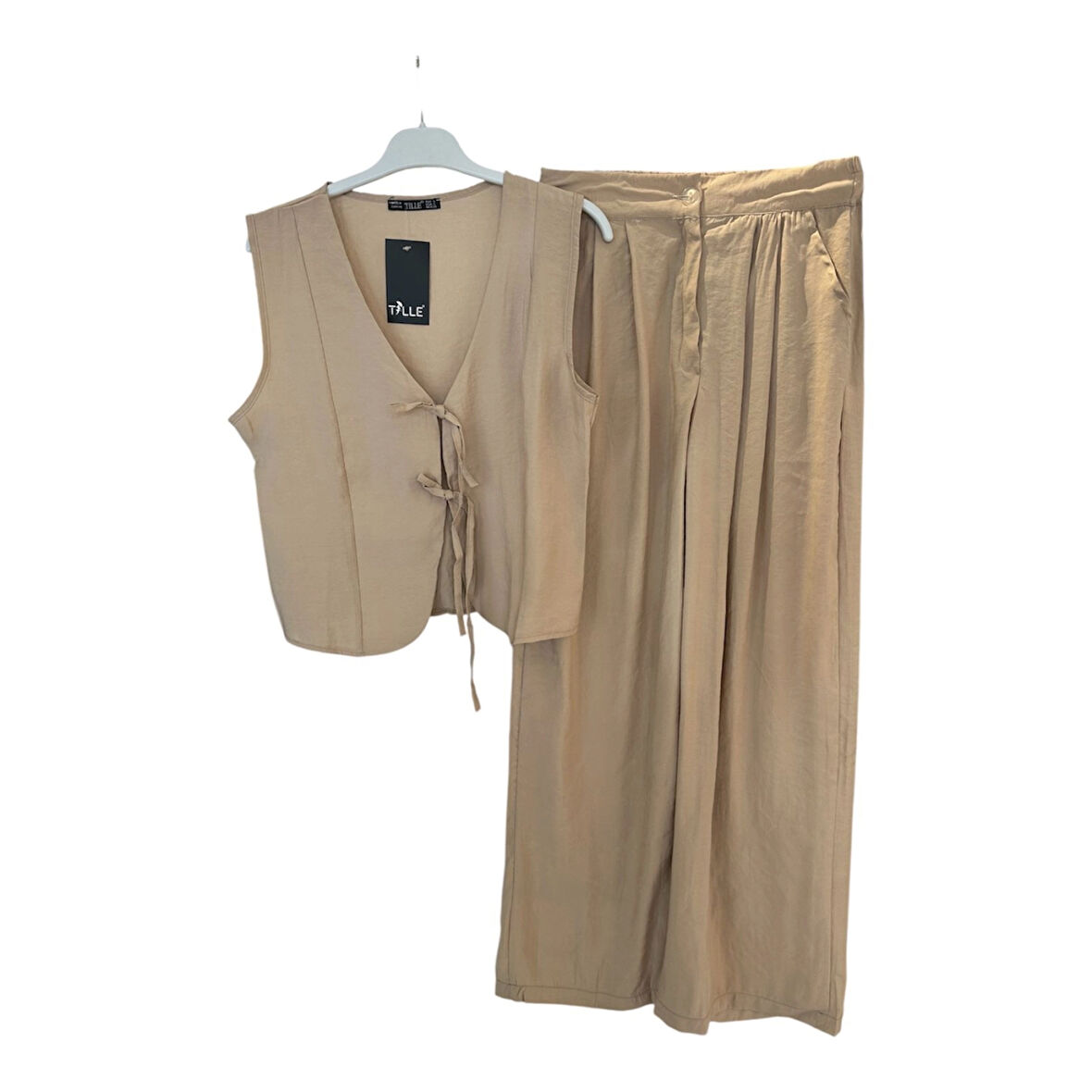 4123 ÖNÜ BAĞLAMALI YELEK PANTOLON TAKIM