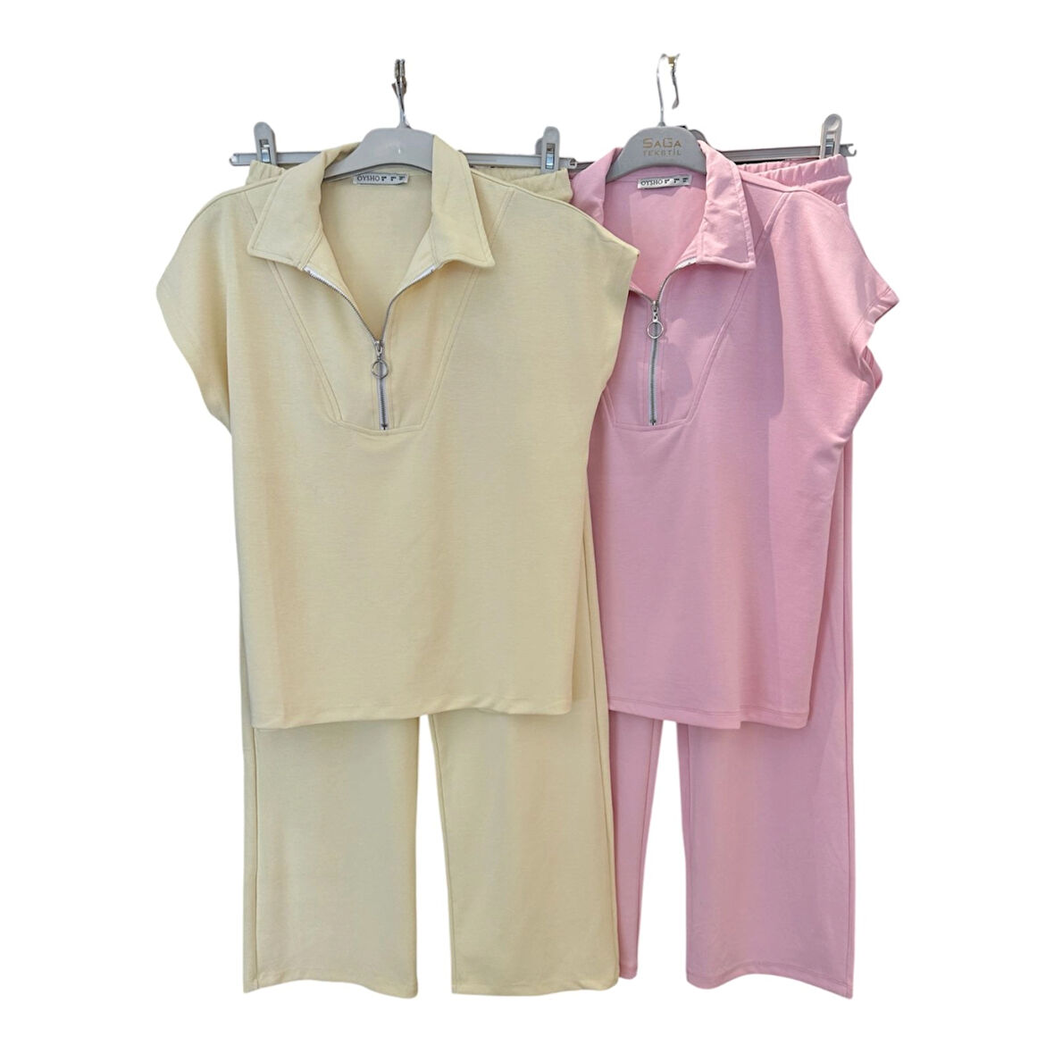 9011 FERMUARLI POLO YAKA PANTOLONLU EŞOFMAN TAKIM