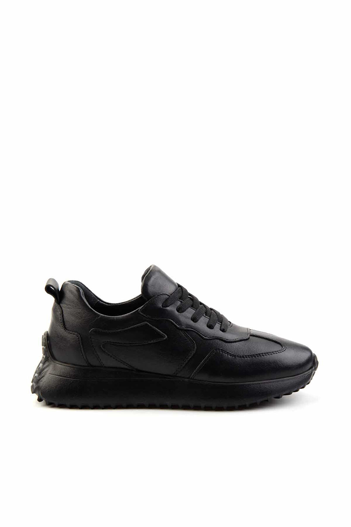Siyah Siyah Hakiki Deri Kadın Sneaker K01048050103