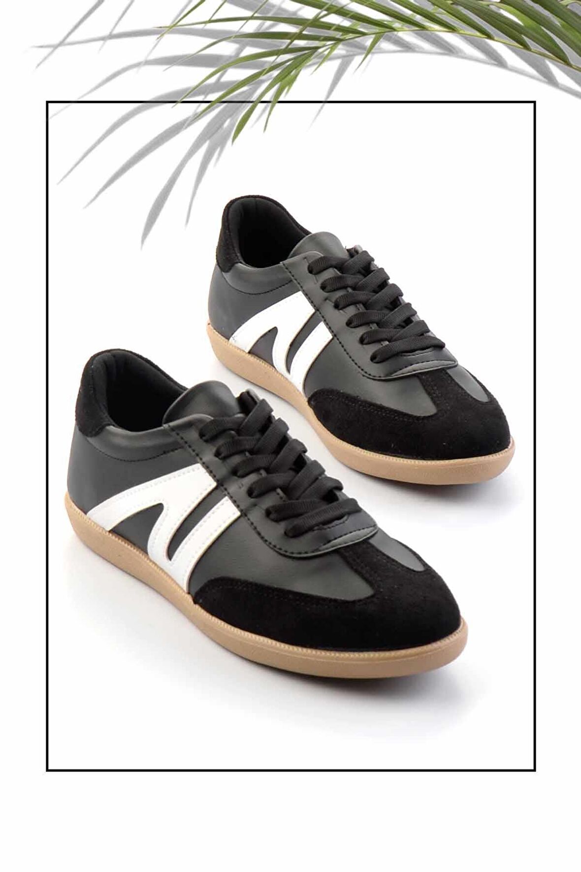Siyah Beyaz  Kadın Sneaker K01179457209