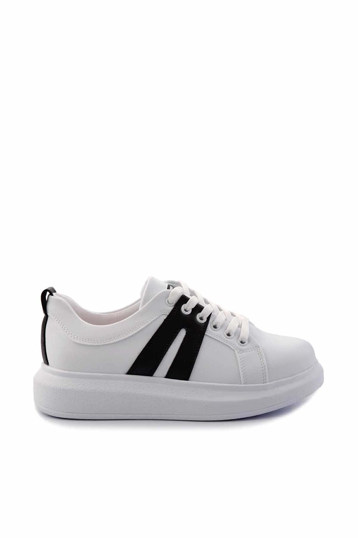 Beyaz Siyah  Kadın Sneaker K01179086609