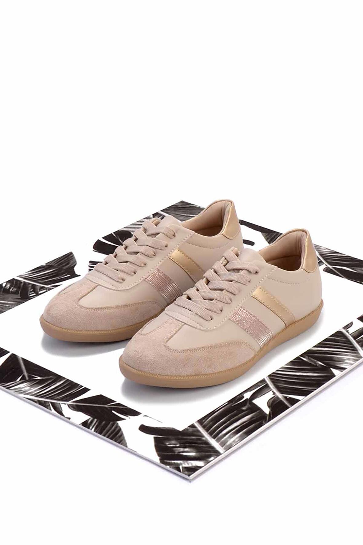 Bej Bej Süet  Kadın Sneaker K01179457309