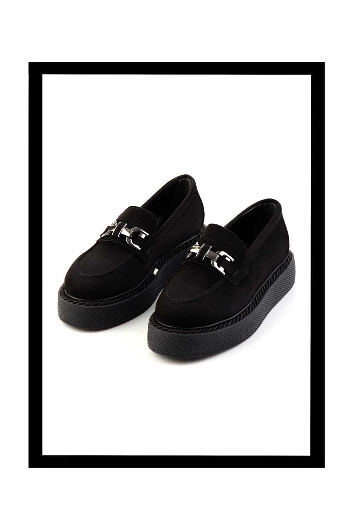 Siyah Süet  Kadın Loafer Ayakkabı K01192180002