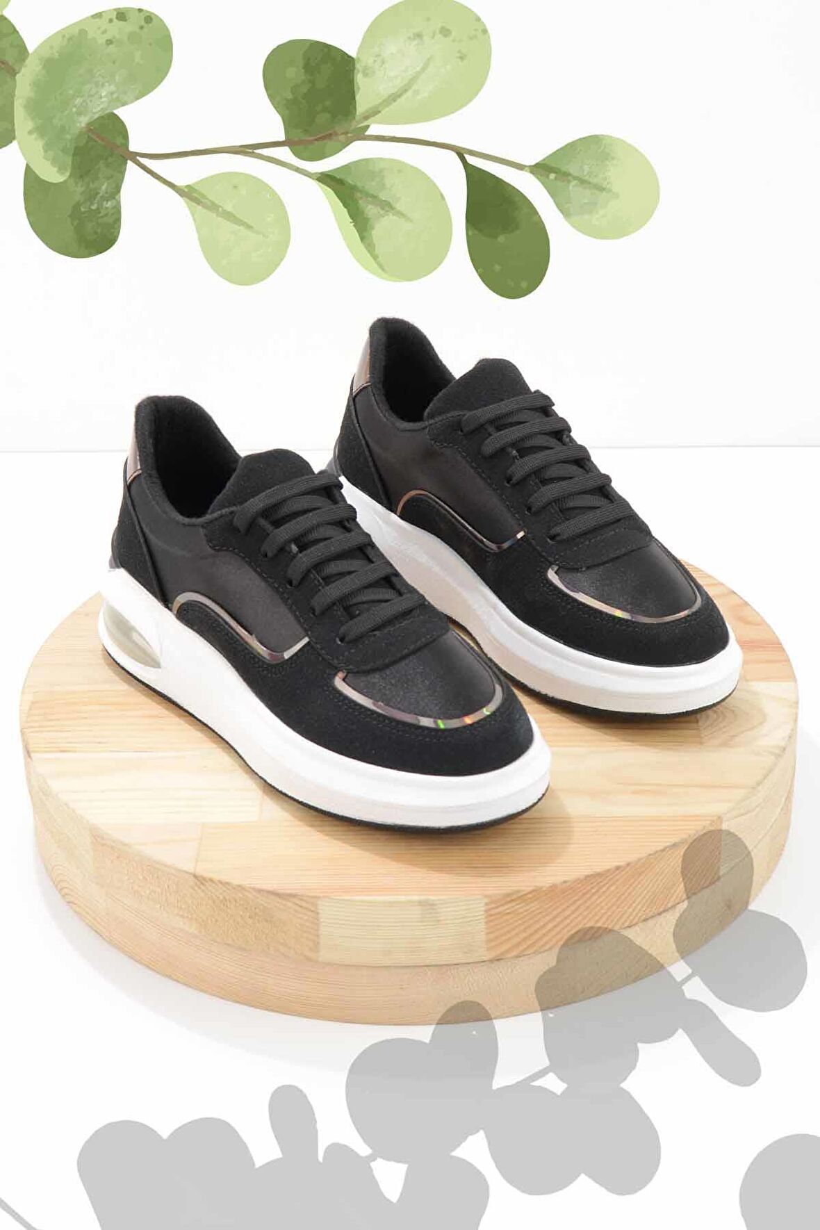 Bambi Siyah Süet  Kadın Sneaker K01212021002
