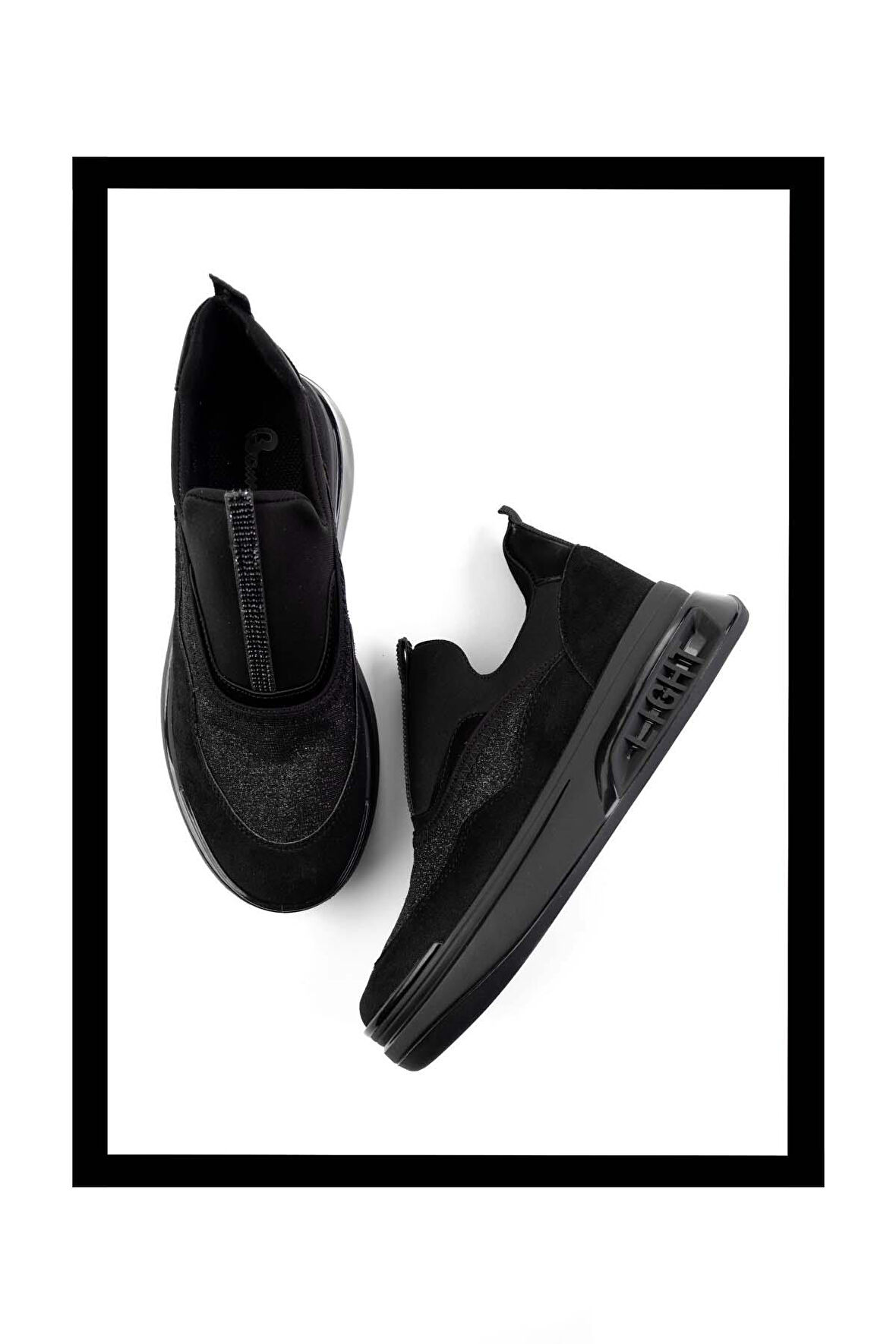 Siyah Streç  Kadın Sneaker K01212042717