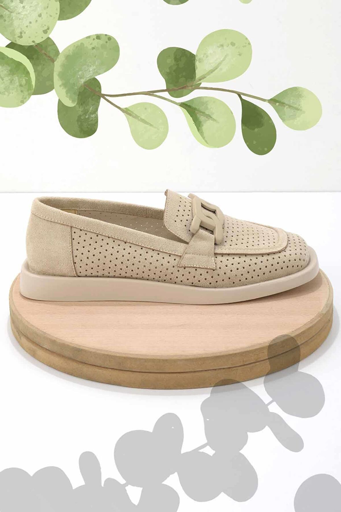 Bej Süet  Kadın Loafer Ayakkabı K01225604002