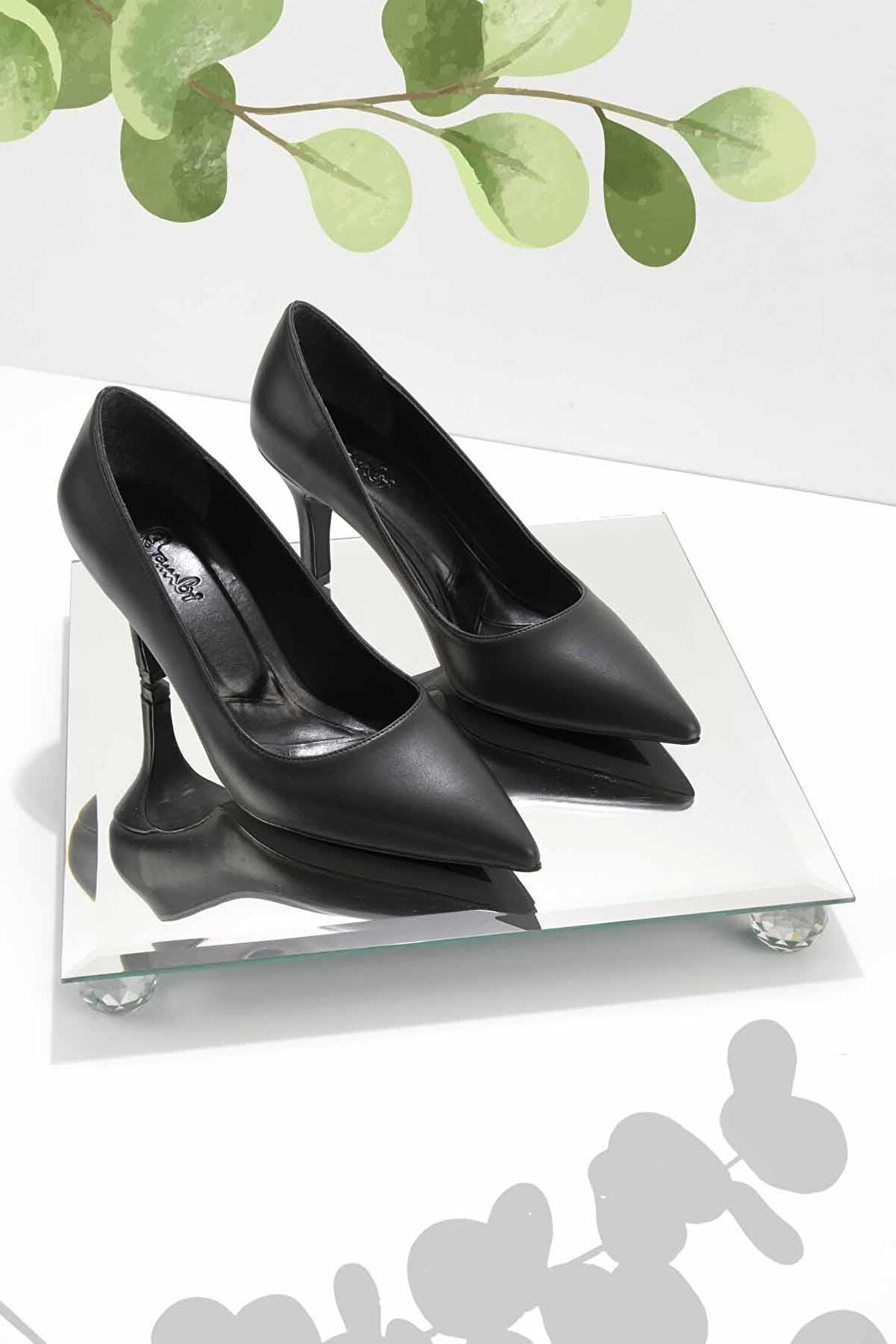 Bambi Siyah  Kadın Klasik Topuklu Ayakkabi K01231304309