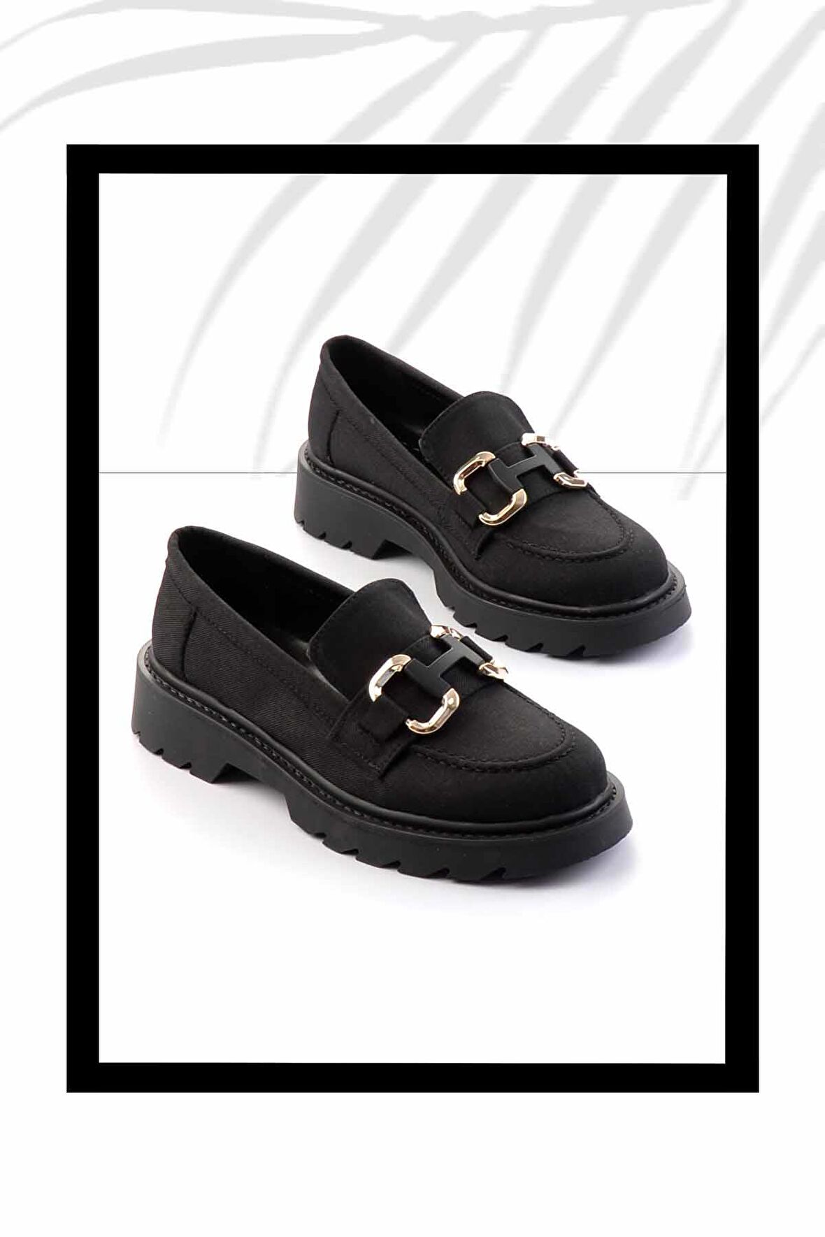 Siyah Kumaş  Kadın Loafer Ayakkabı K01246170504