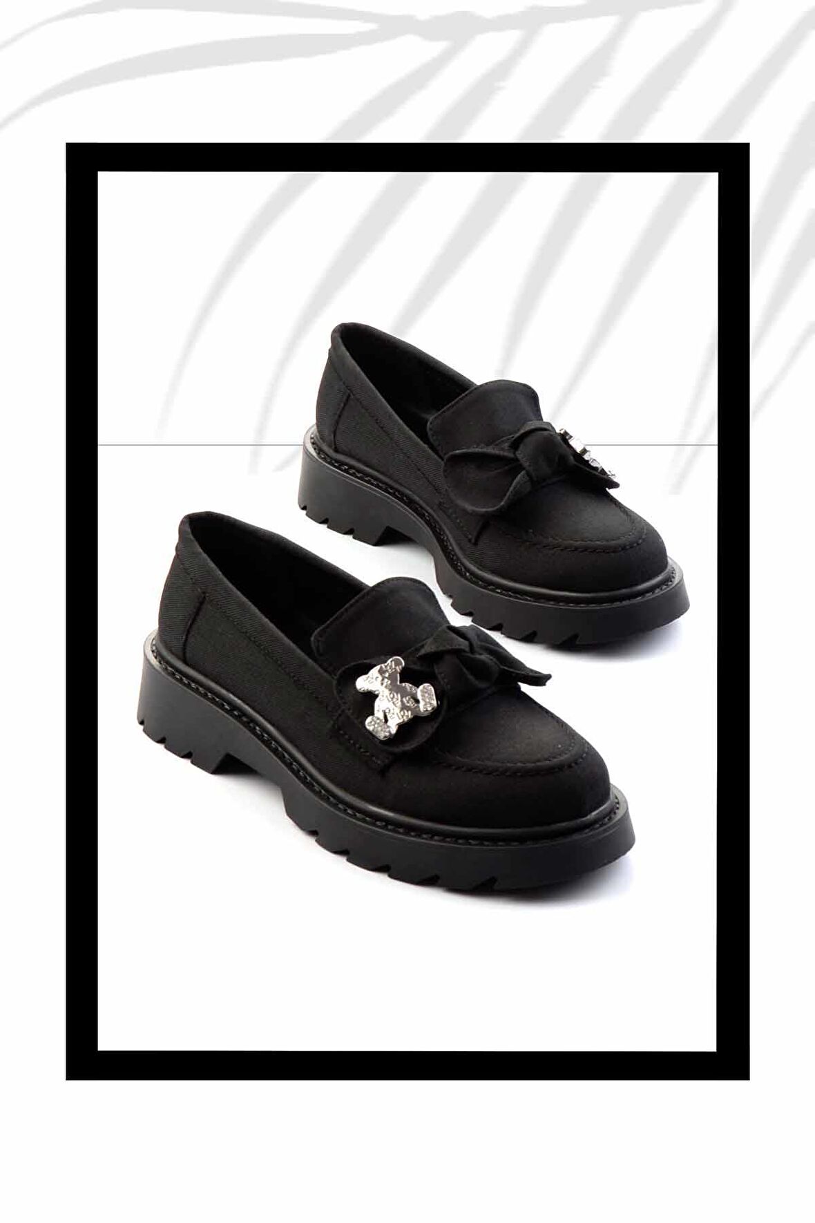 Siyah Kumaş  Kadın Loafer Ayakkabı K01246170804
