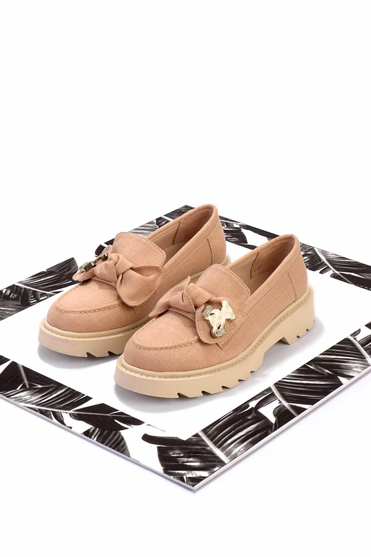 Nude Kumaş  Kadın Loafer Ayakkabı K01246170804
