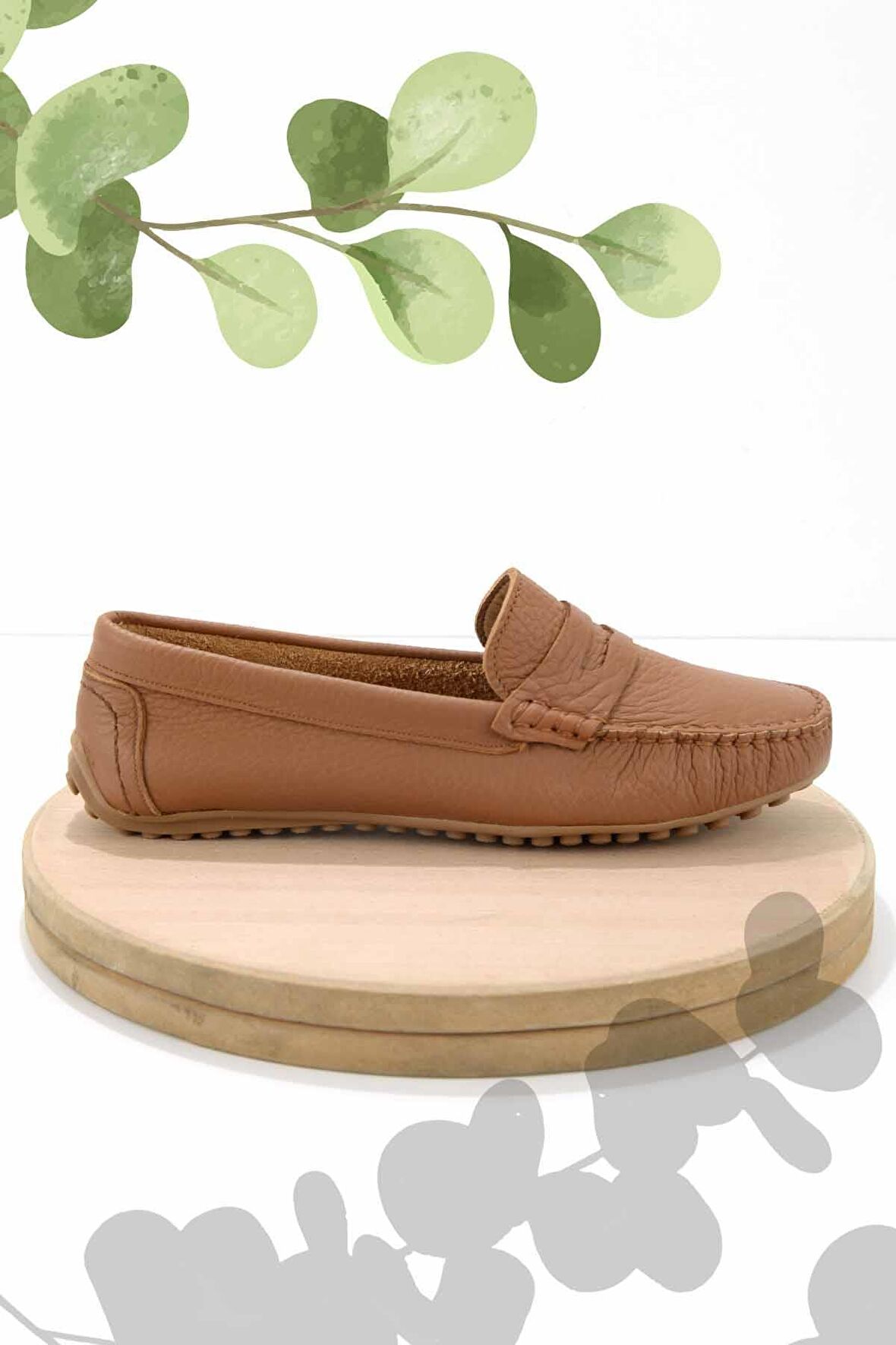 Taba Hakiki Deri Kadın Loafer Ayakkabı K01257020203