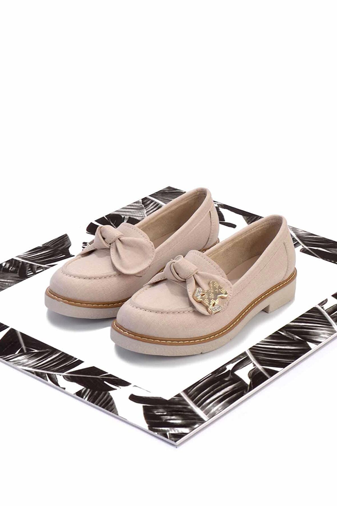 Bej Kumaş  Kadın Loafer Ayakkabı K01257060704