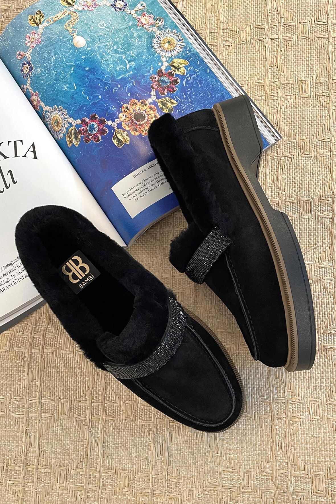 Siyah Süet Hakiki Deri Kadın Loafer Ayakkabı K01274225502