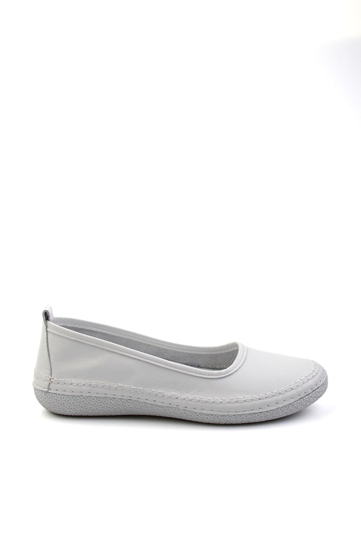 Beyaz Hakiki Deri Kadın Babet K01303018403
