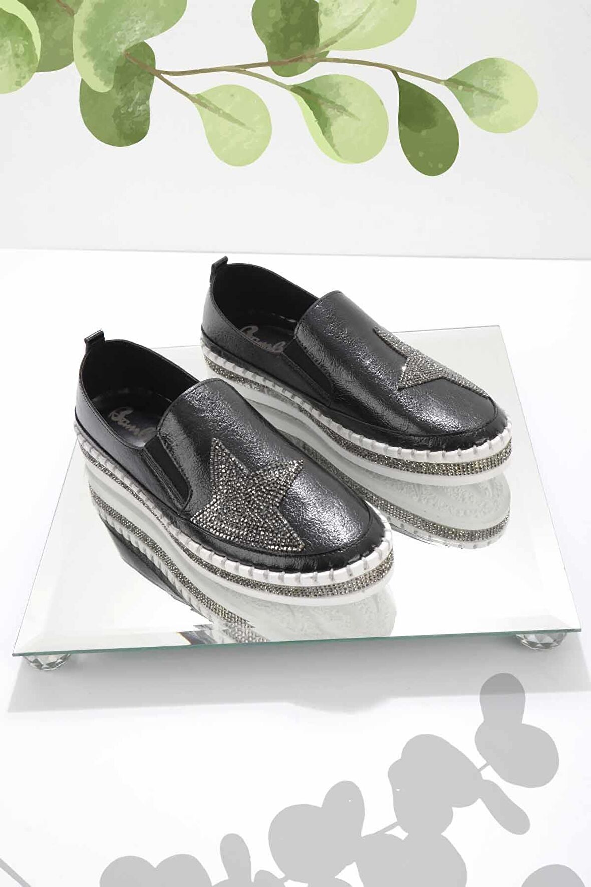 Bambi Siyah Platin  Kadın Casual Ayakkabi K01309215609