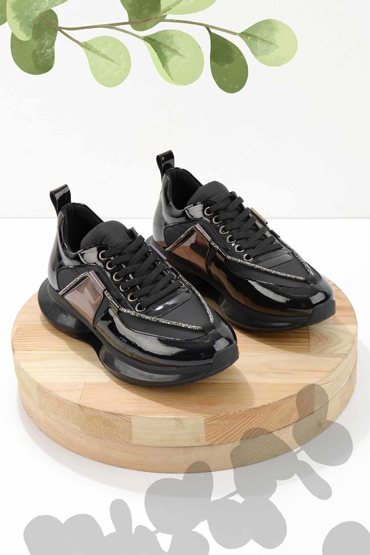 Bambi Siyah Rugan  Kadın Sneaker K01313000608
