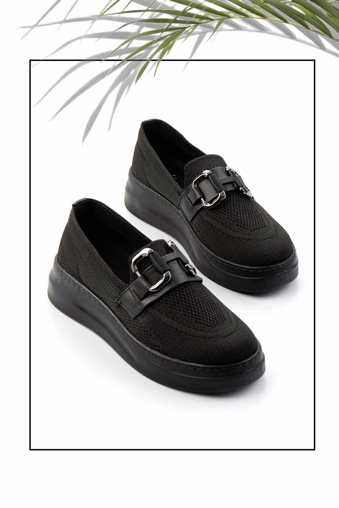 Siyah Triko  Kadın Loafer Ayakkabı K01320302482