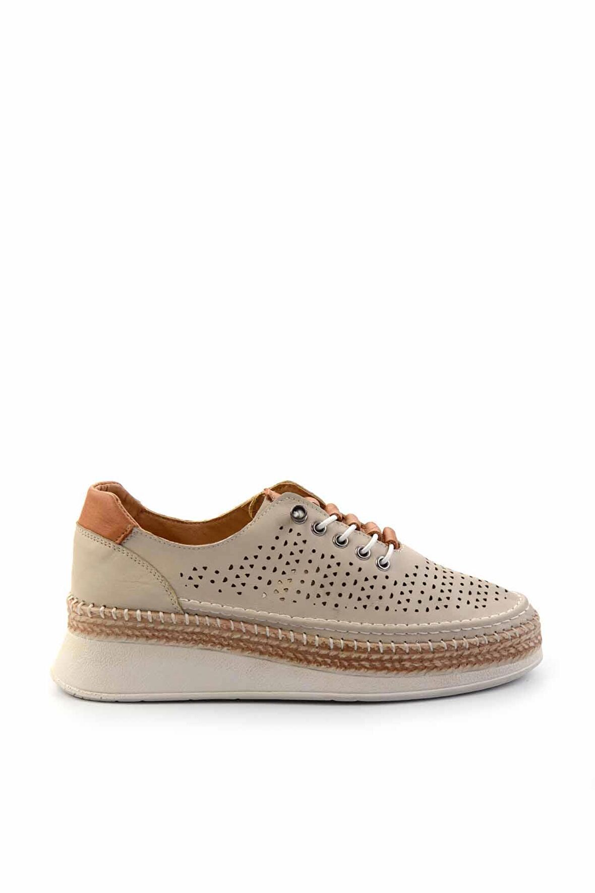 Bej Hakiki Deri Kadın Espadril K01331036203