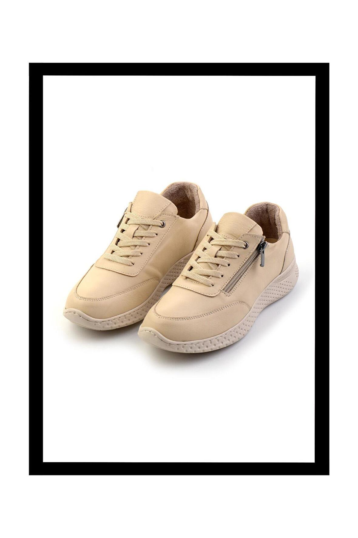 Bej Hakiki Deri Kadın Sneaker K01331801103