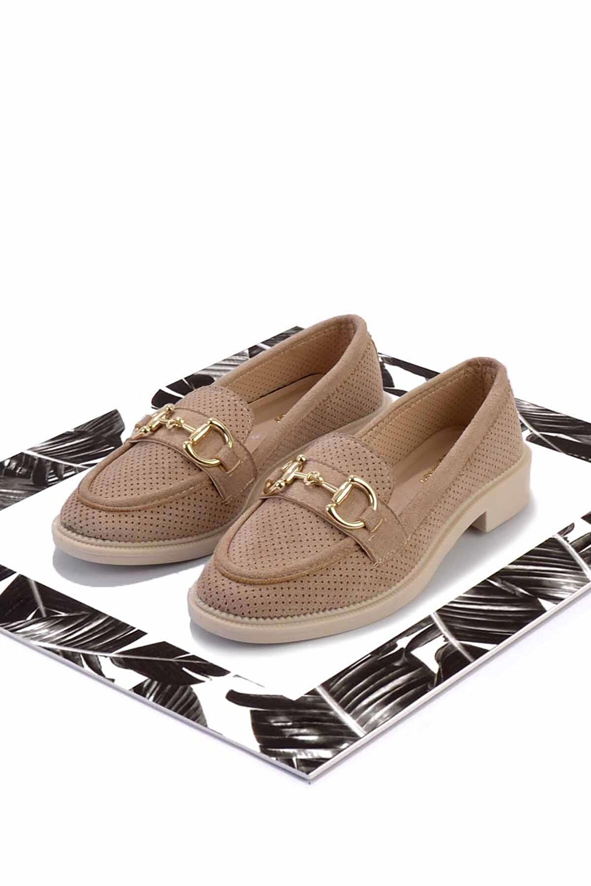 Bej Süet  Kadın Loafer Ayakkabı K01362245702