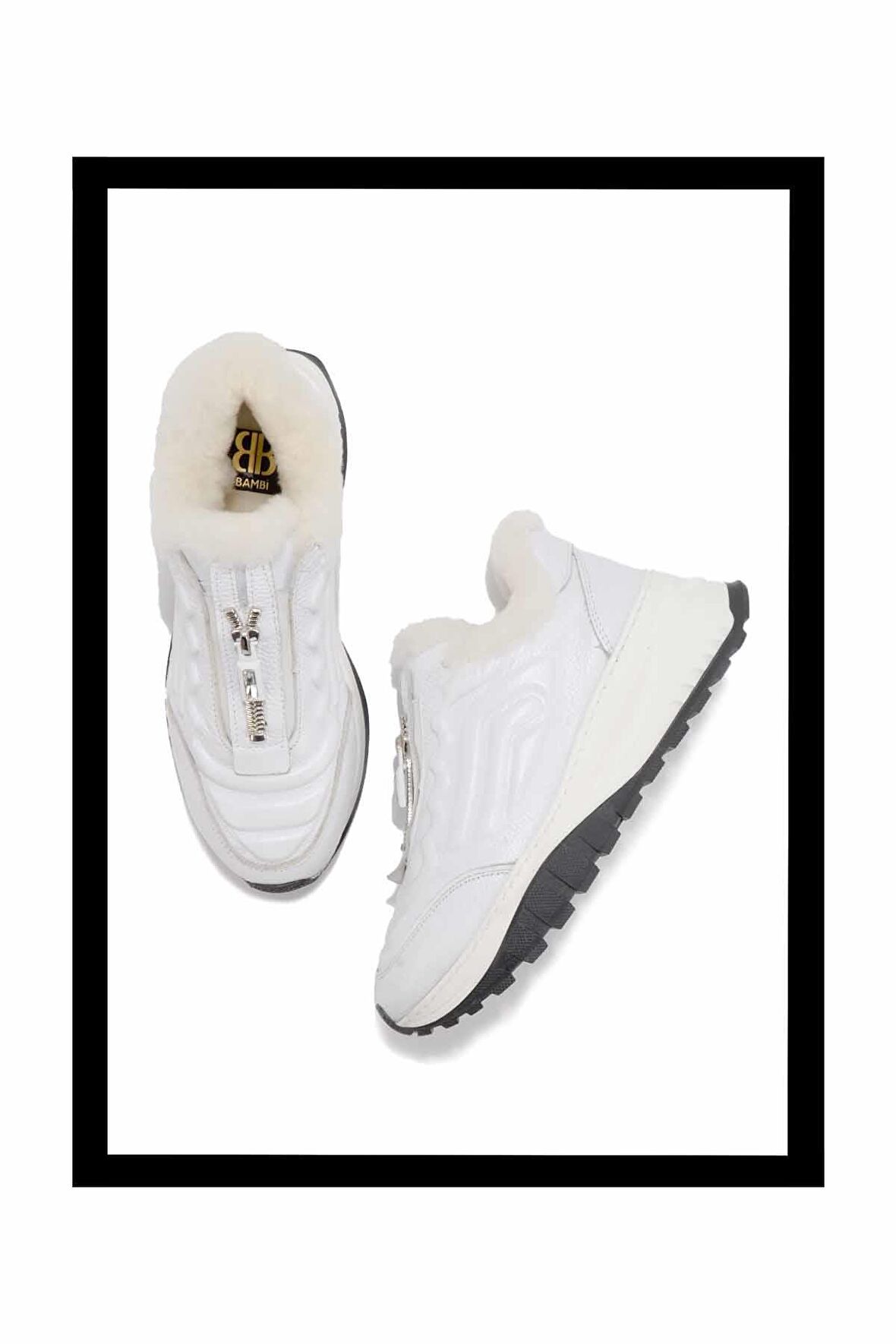 Beyaz Hakiki Deri Kadın Sneaker K01410055003