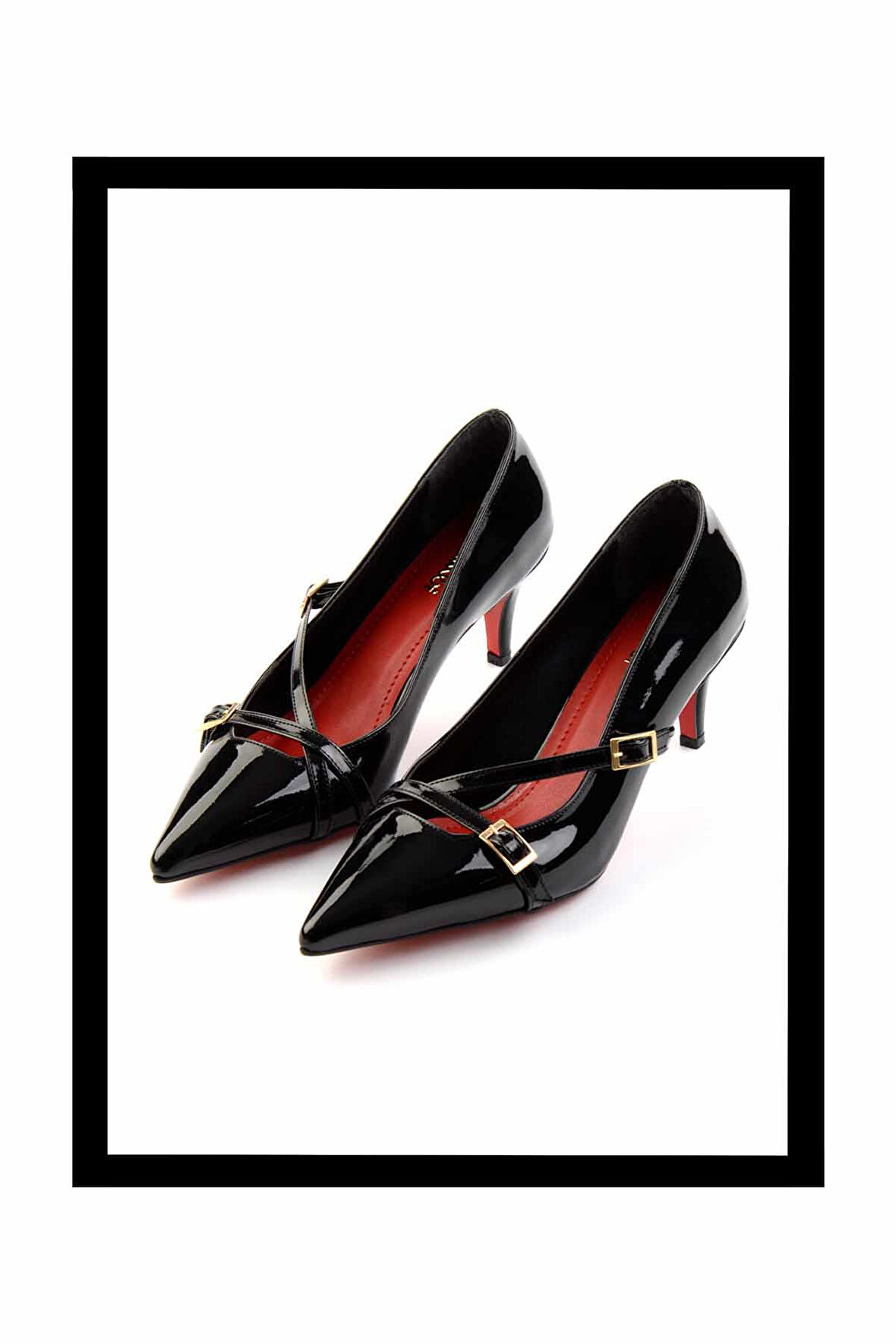 Siyah Rugan  Kadın Klasik Topuklu Ayakkabı K01455025008