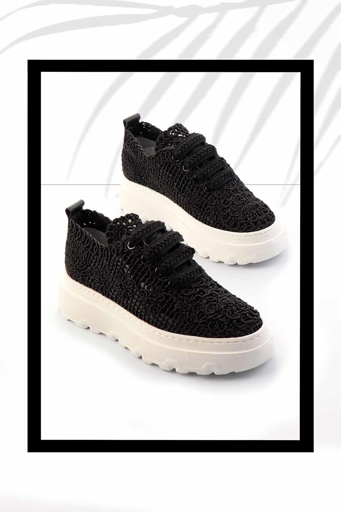 Siyah Örgü  Kadın Sneaker K01459301816
