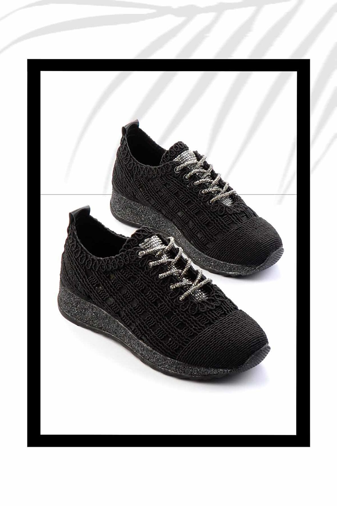 Siyah Örgü  Kadın Casual Ayakkabı K01461055516