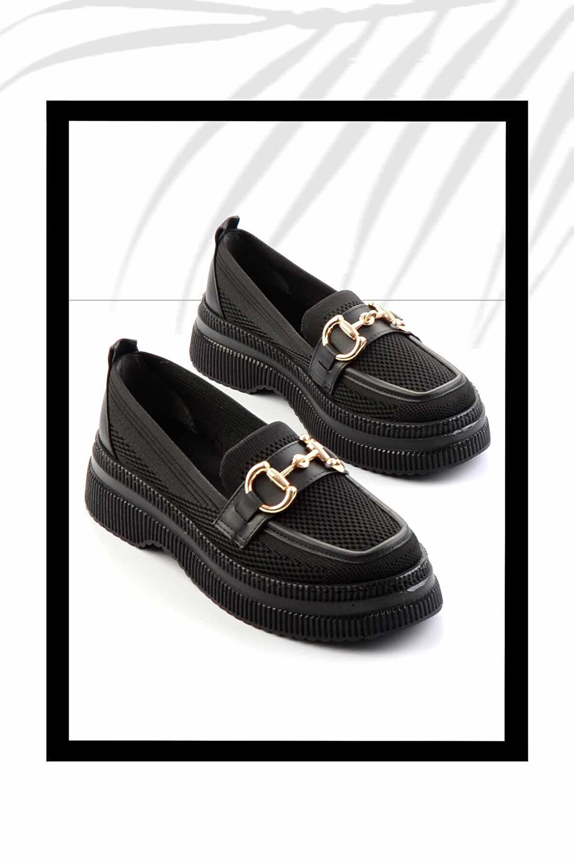 Siyah Triko  Kadın Loafer Ayakkabı K01474200582