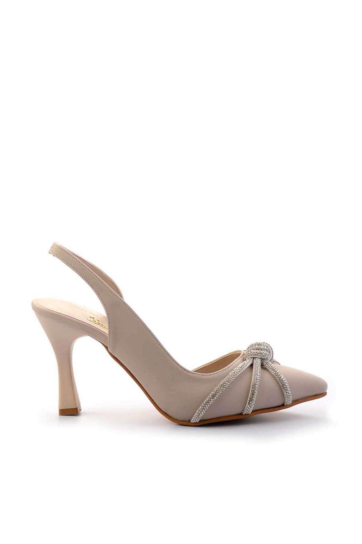 Mat Bej Saten  Kadın Abiye Ayakkabı K01471060438