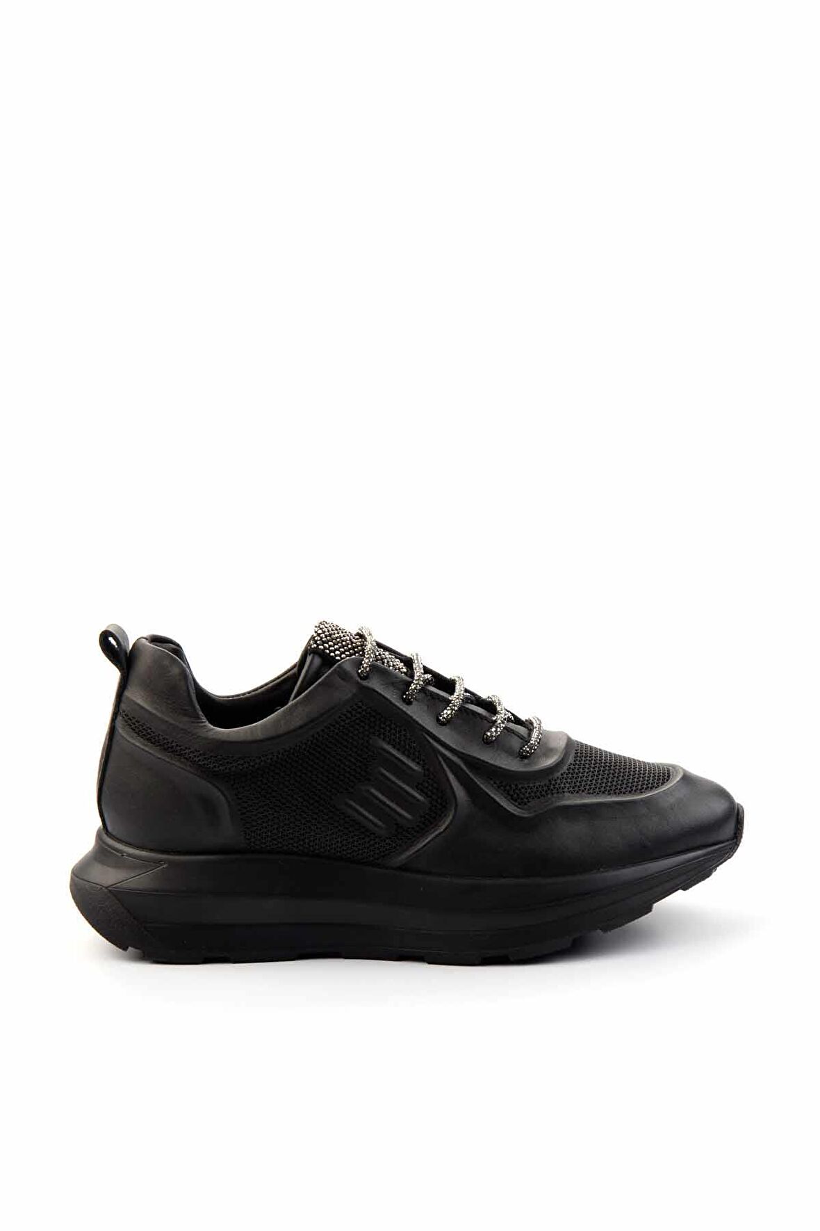 Siyah Hakiki Deri Kadın Sneaker K01480222203