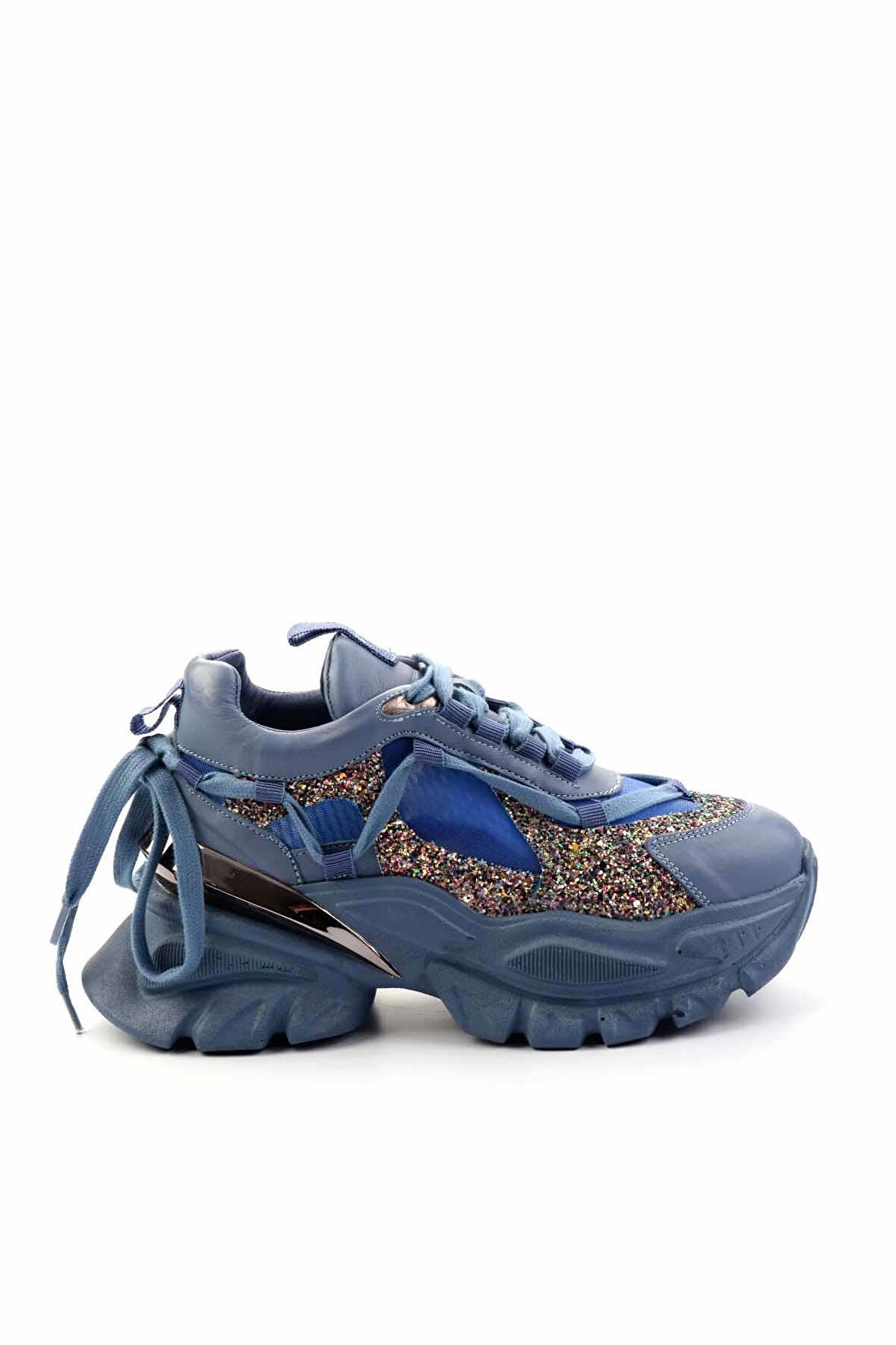 Kot Mavi Hakiki Deri Kadın Sneaker K01480004703