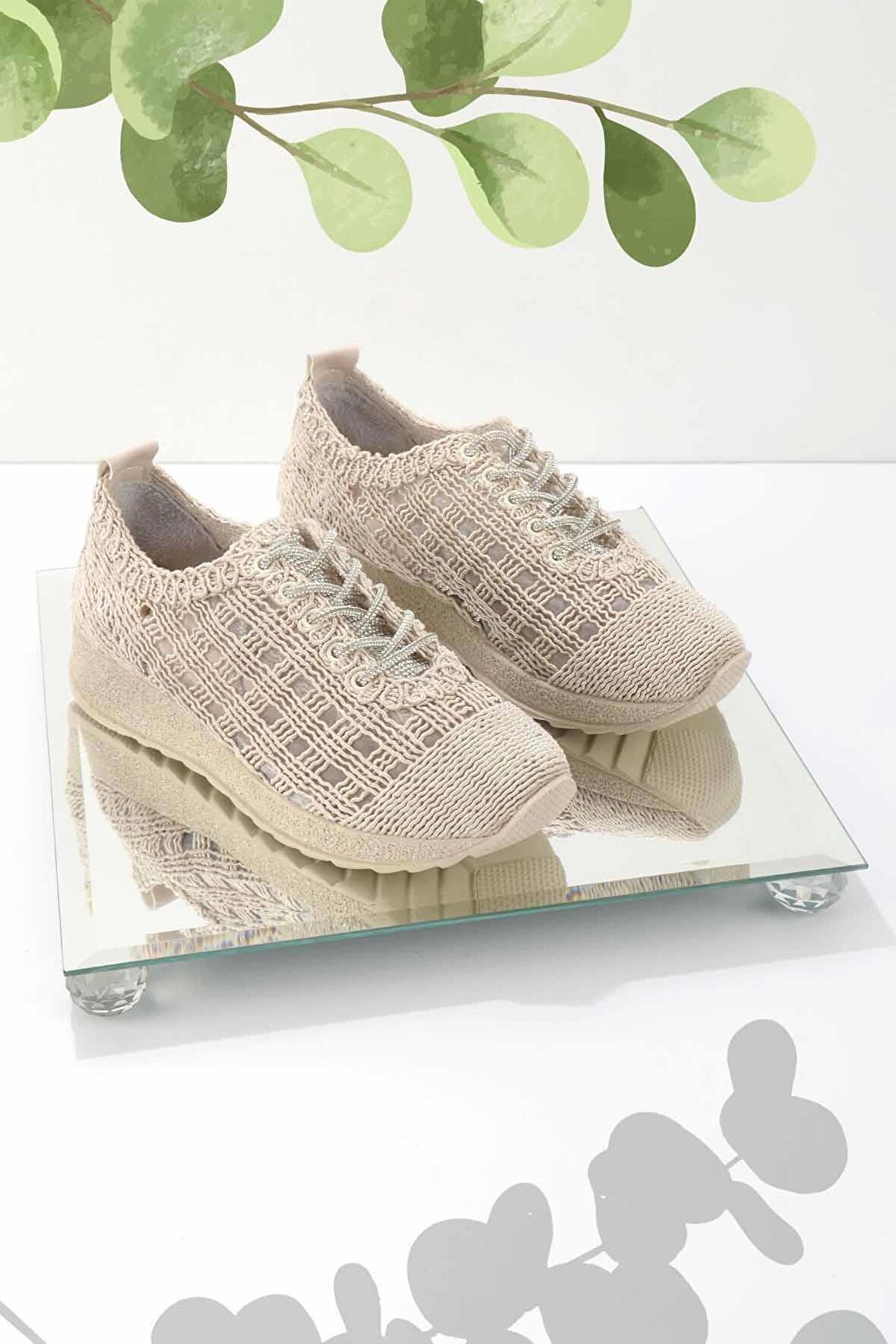 Bambi Nude Örgü  Kadın Casual Ayakkabi K01511055516