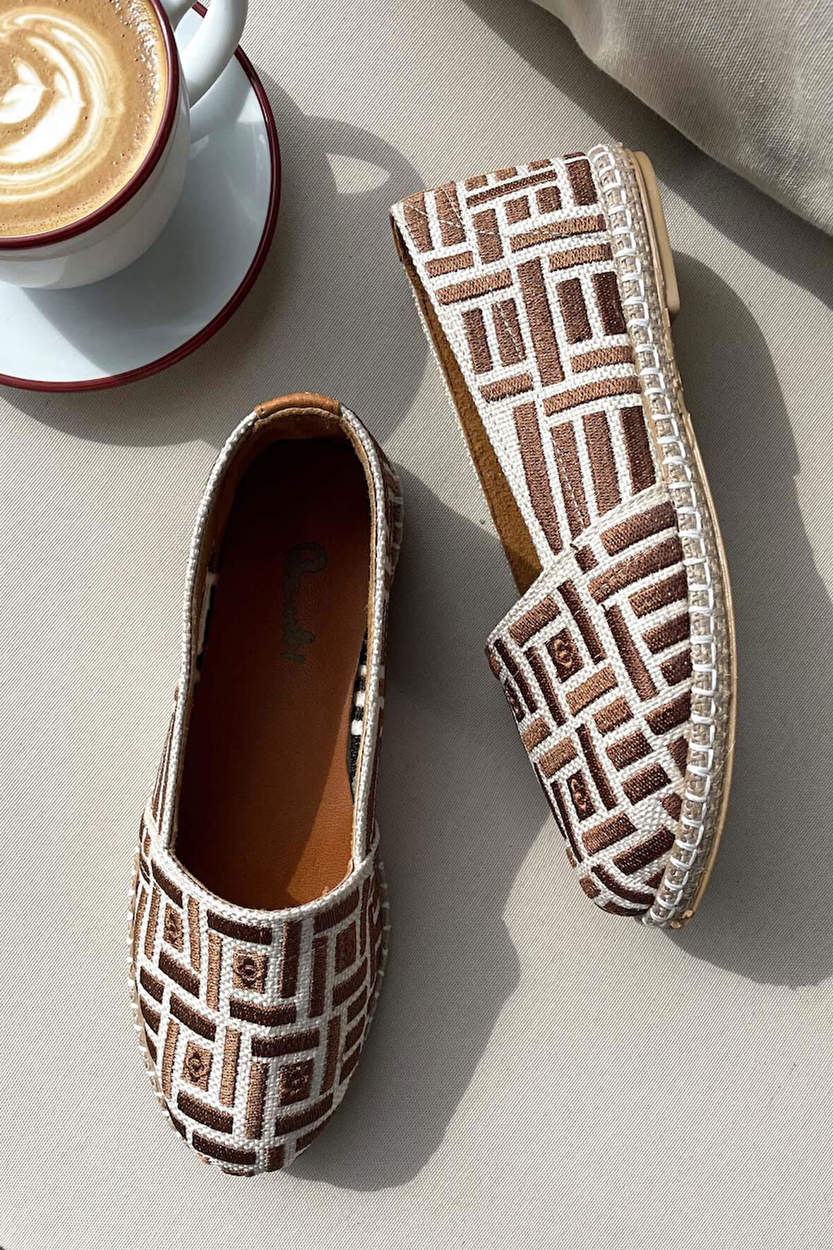 Bej Taba Leather Kadın Espadril K01534070628