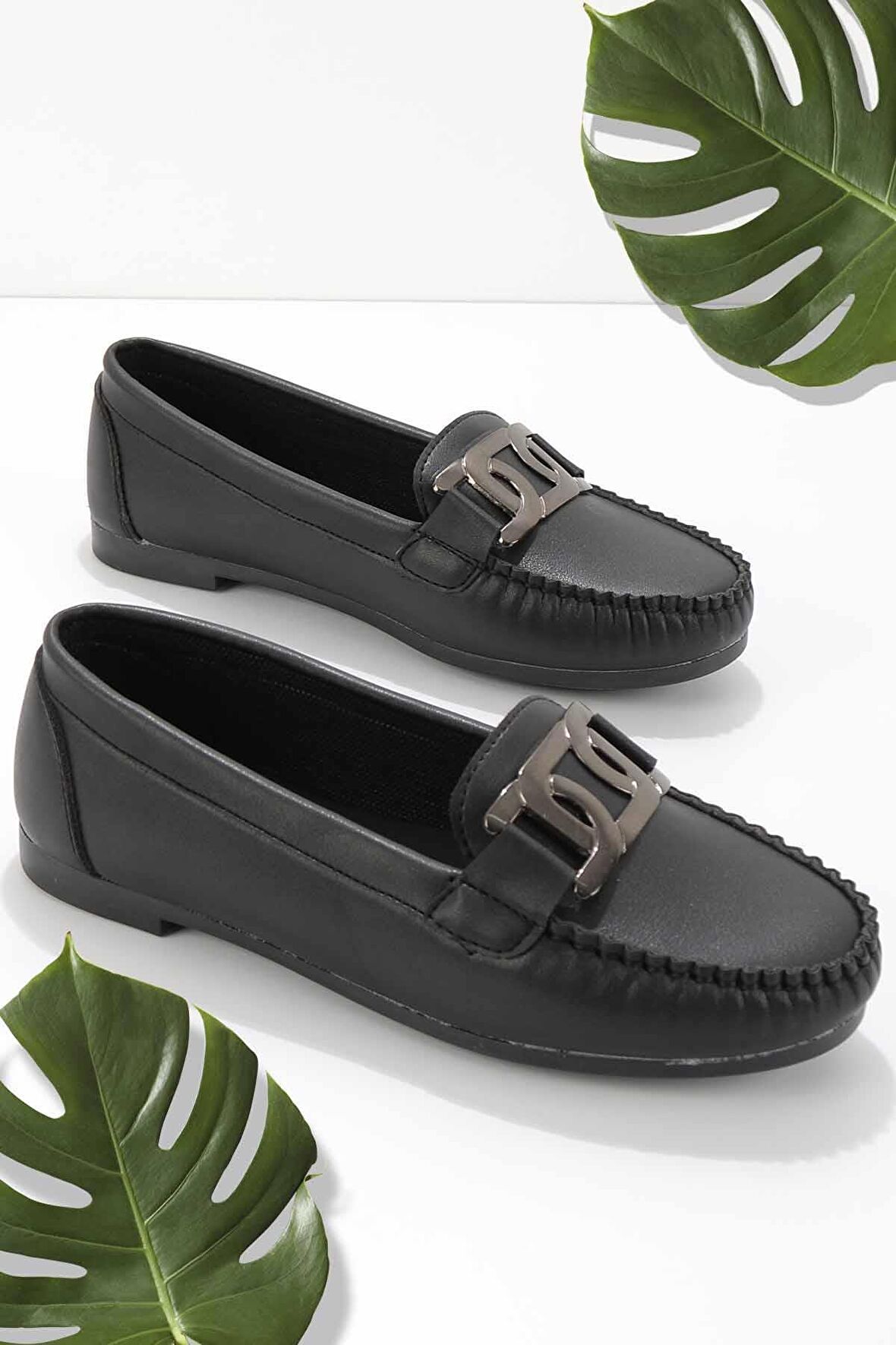 Bambi Siyah  Kadın Loafer Ayakkabi K01542166609