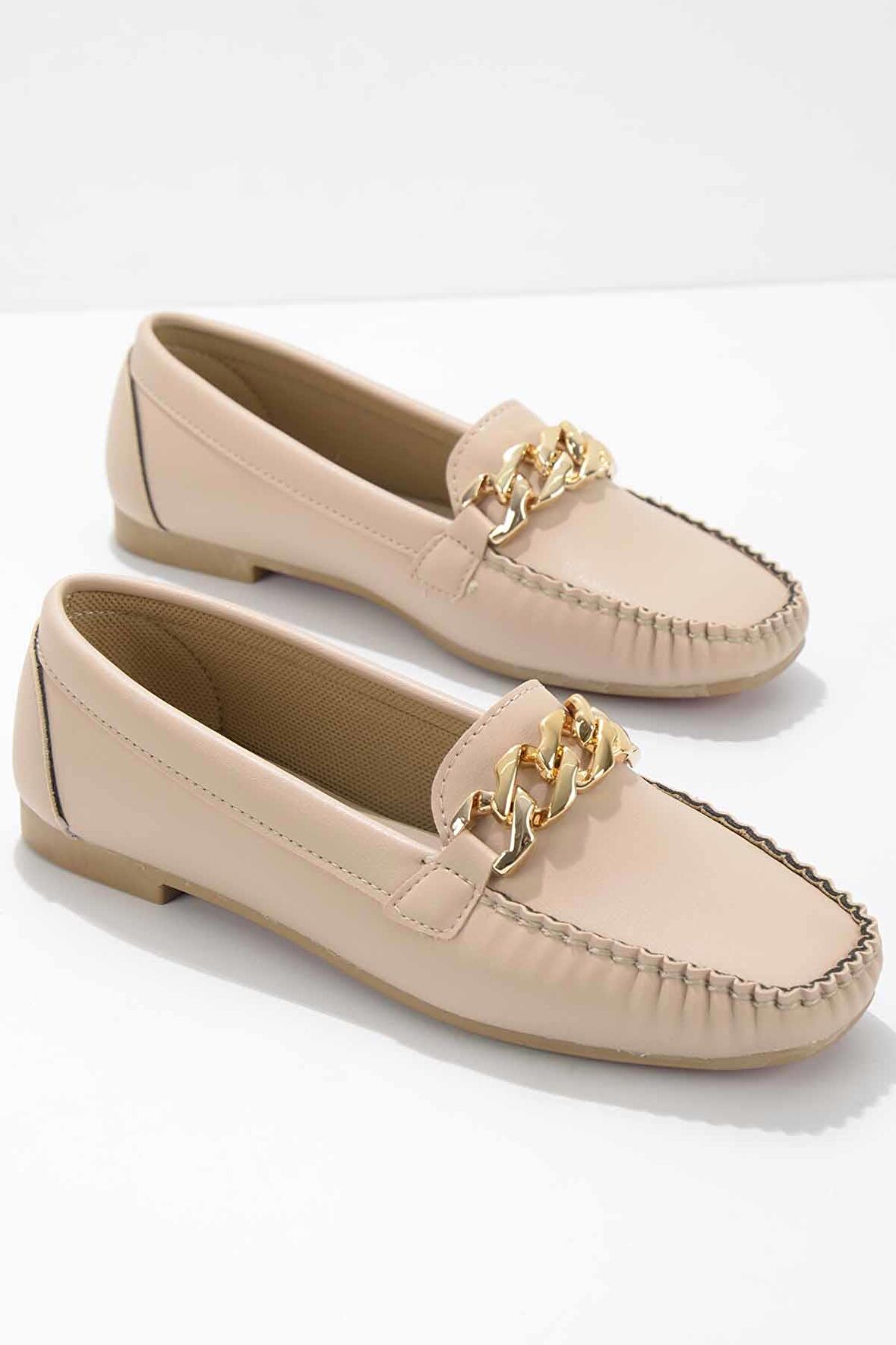 Bambi Nude  Kadın Loafer Ayakkabi K01542122009