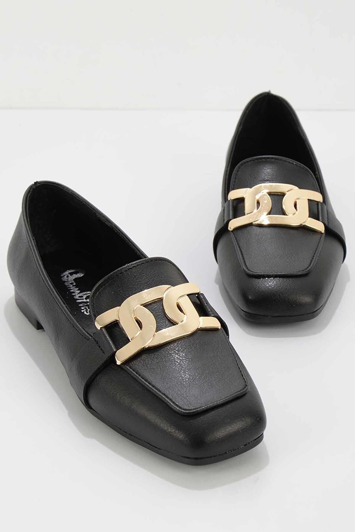 Bambi Siyah  Kadın Loafer Ayakkabi K01641165109