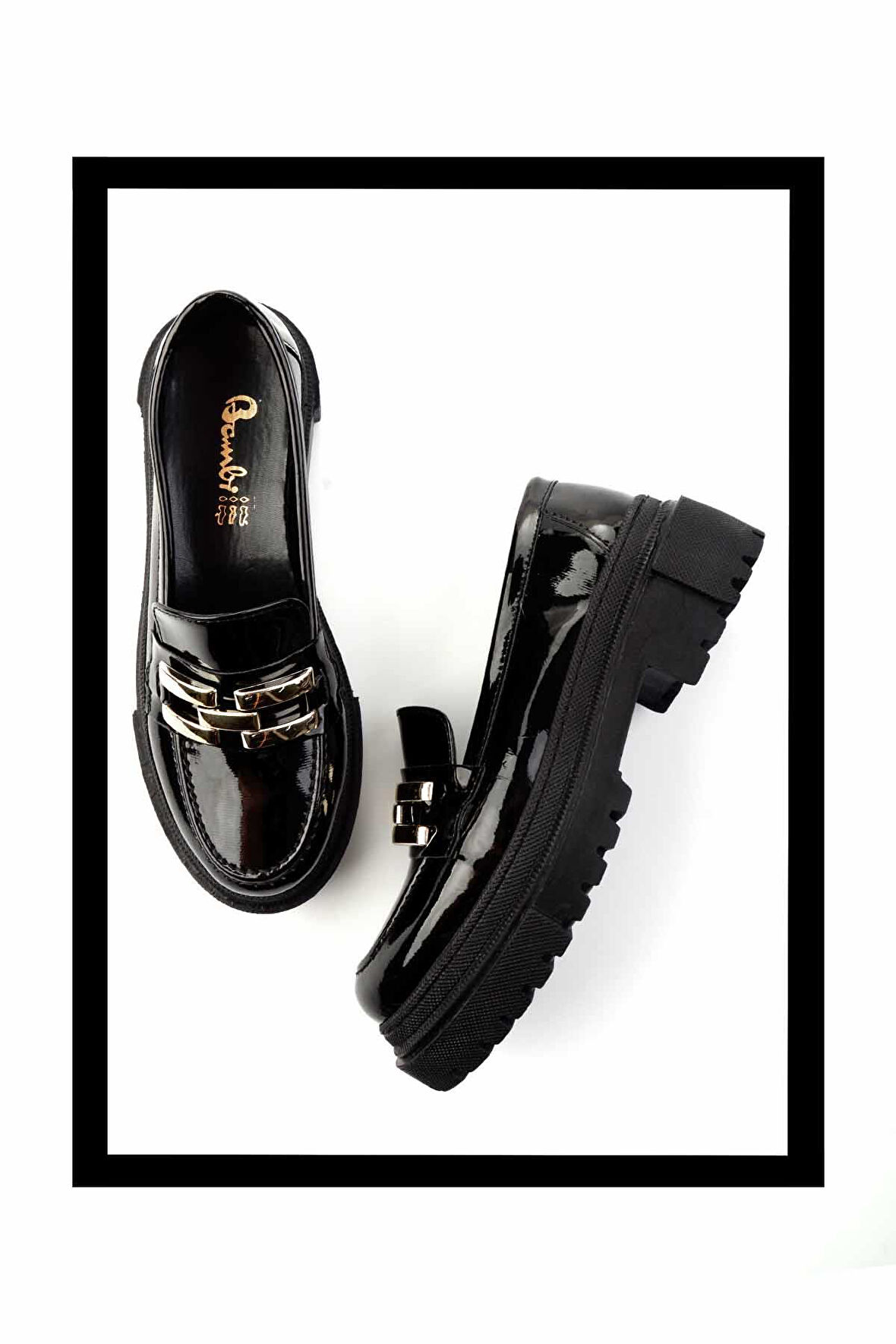 Siyah Rugan   Kadın Loafer Ayakkabı K01641015508