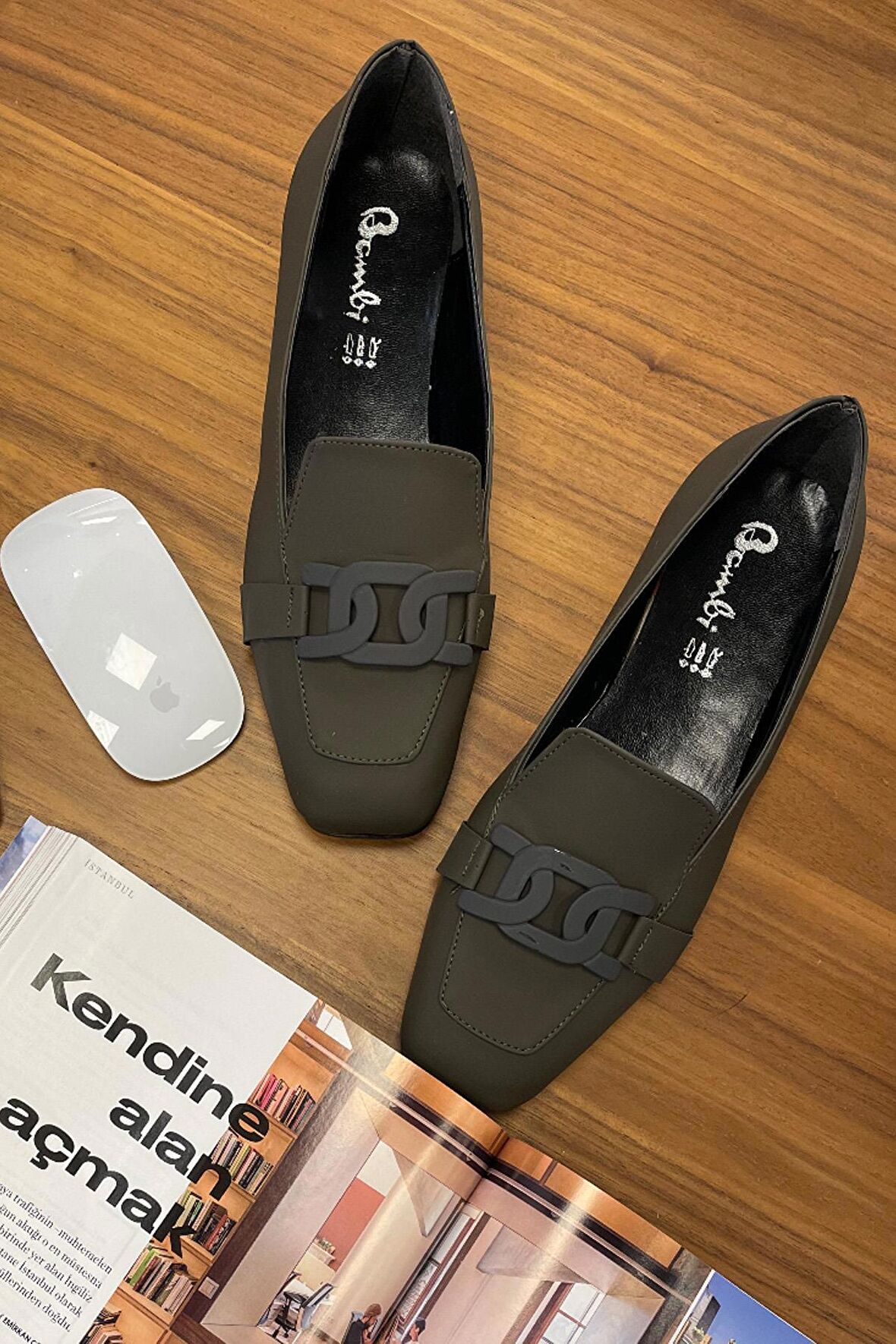 Bambi Mat Haki  Kadın Loafer Ayakkabi K01641165709