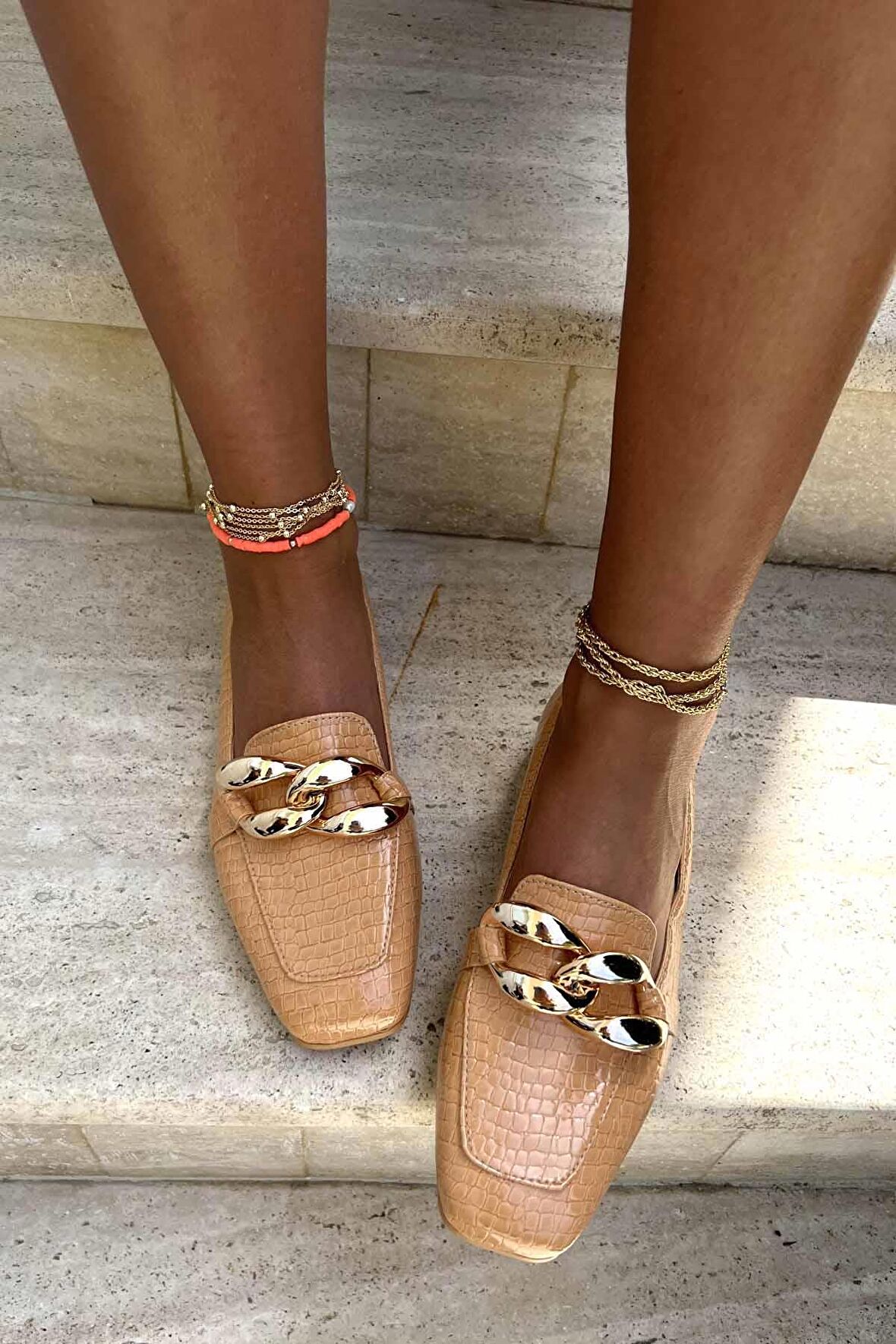 Bambi Turuncu Rugan  Kadın Loafer Ayakkabi K01641166311