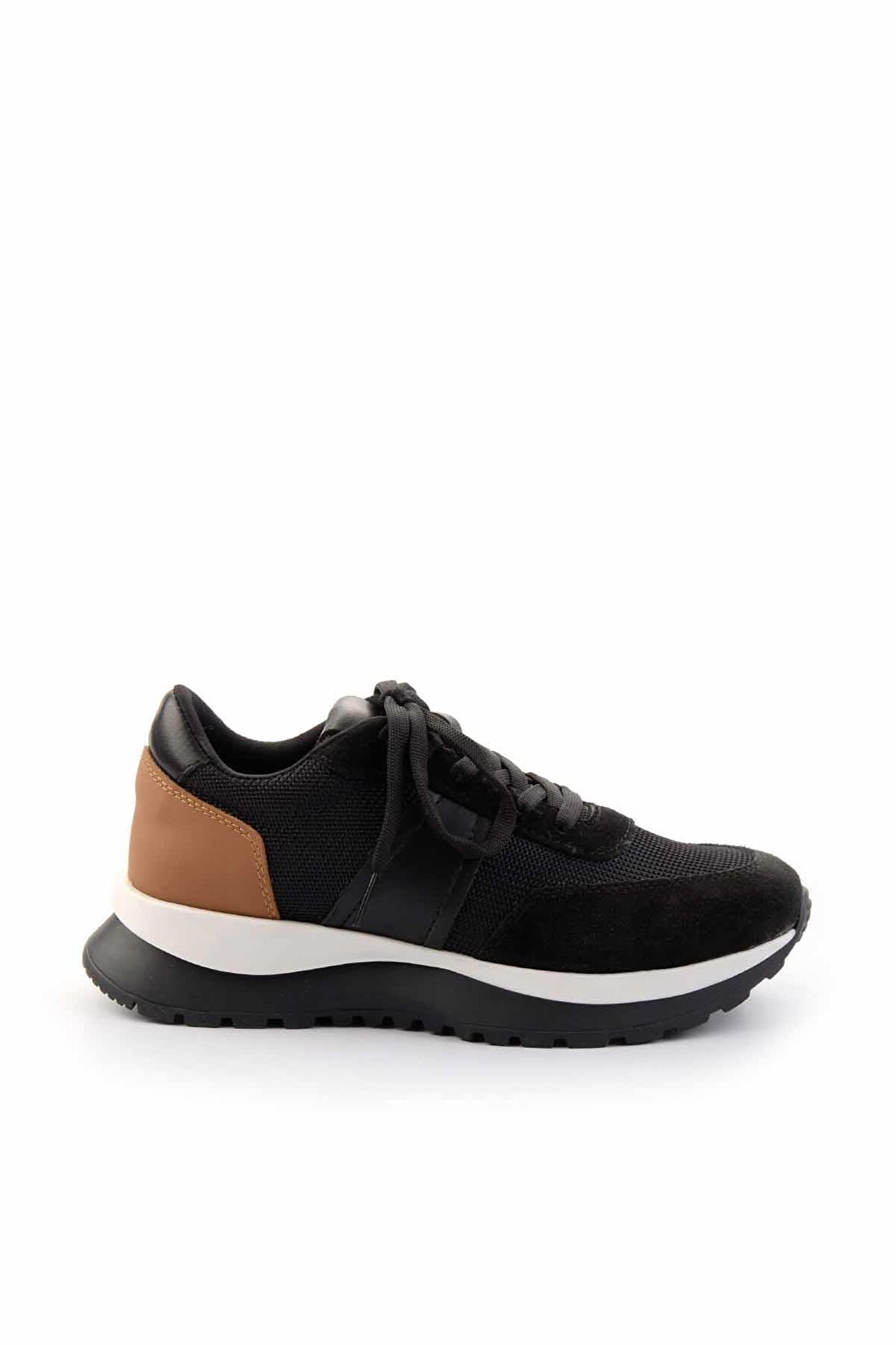 Siyah Hakiki Deri Kadın Sneaker K01673120103