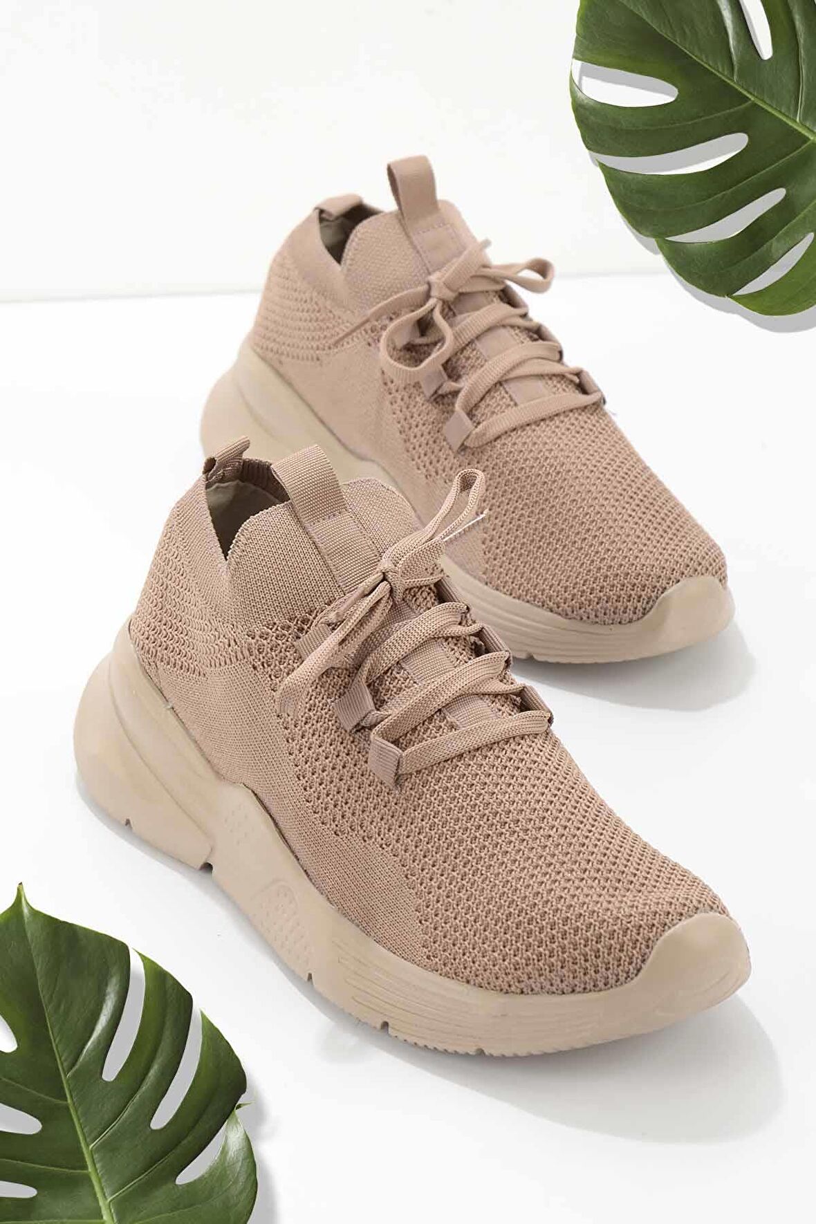Bambi Vizon Triko  Kadın Sneaker K01673074982
