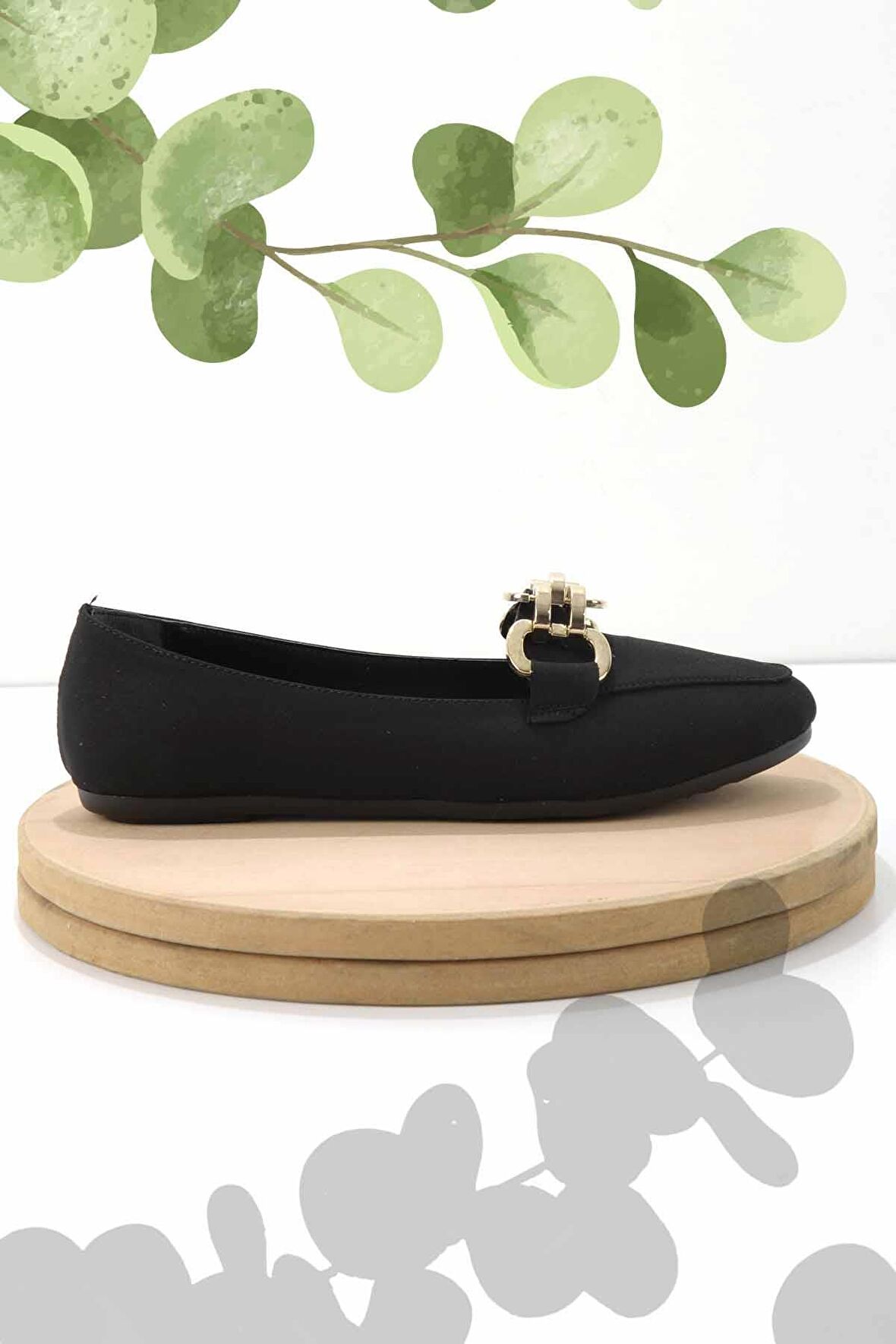 Mat Siyah Saten  Kadın Loafer Ayakkabı K01688020738