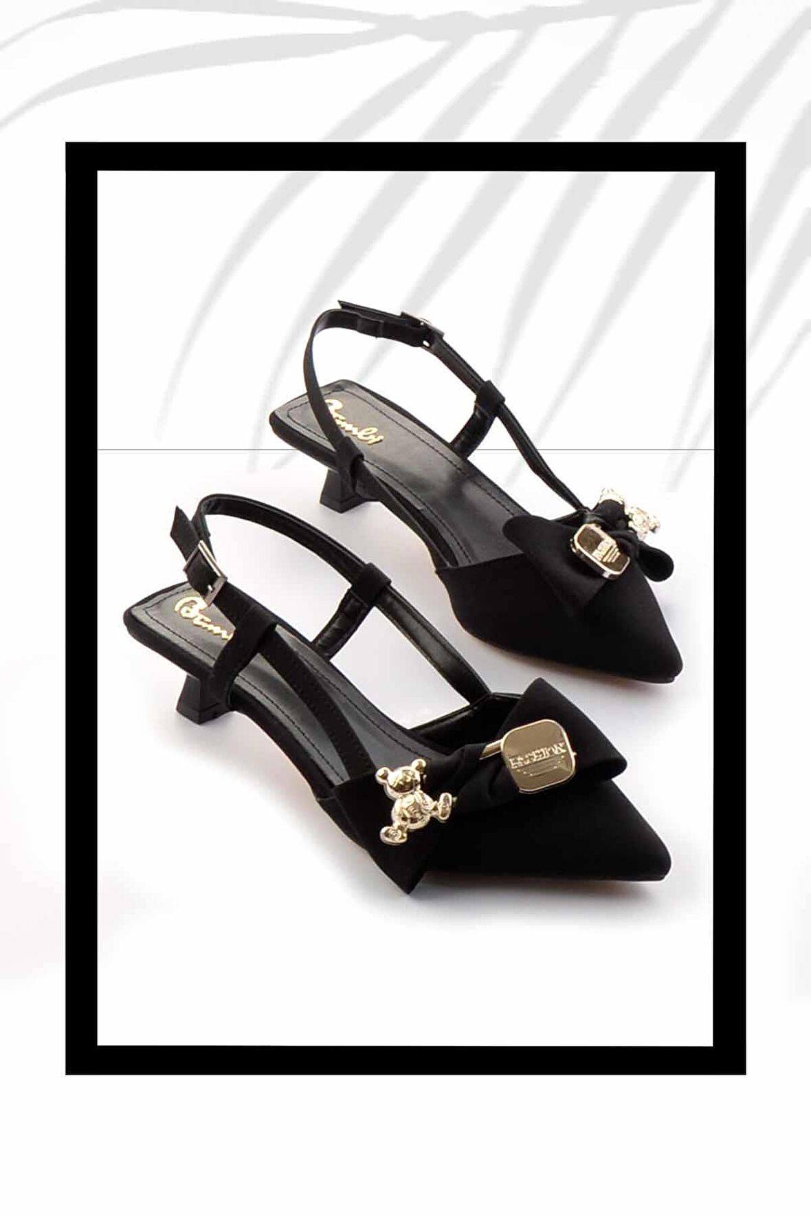 Mat Siyah Saten  Kadın Klasik Topuklu Ayakkabı K01726600438